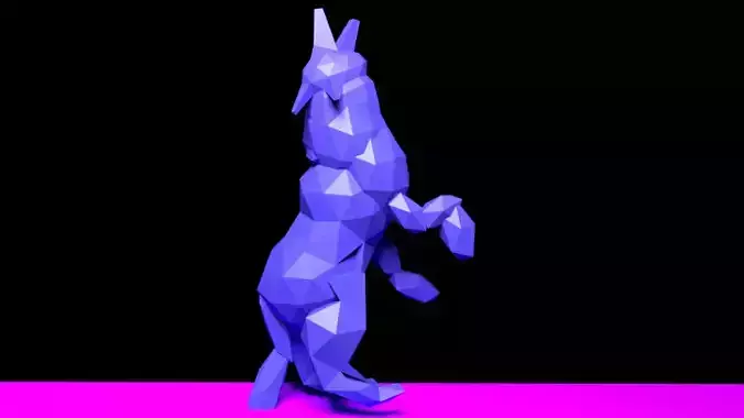 low poly fox howling wolf