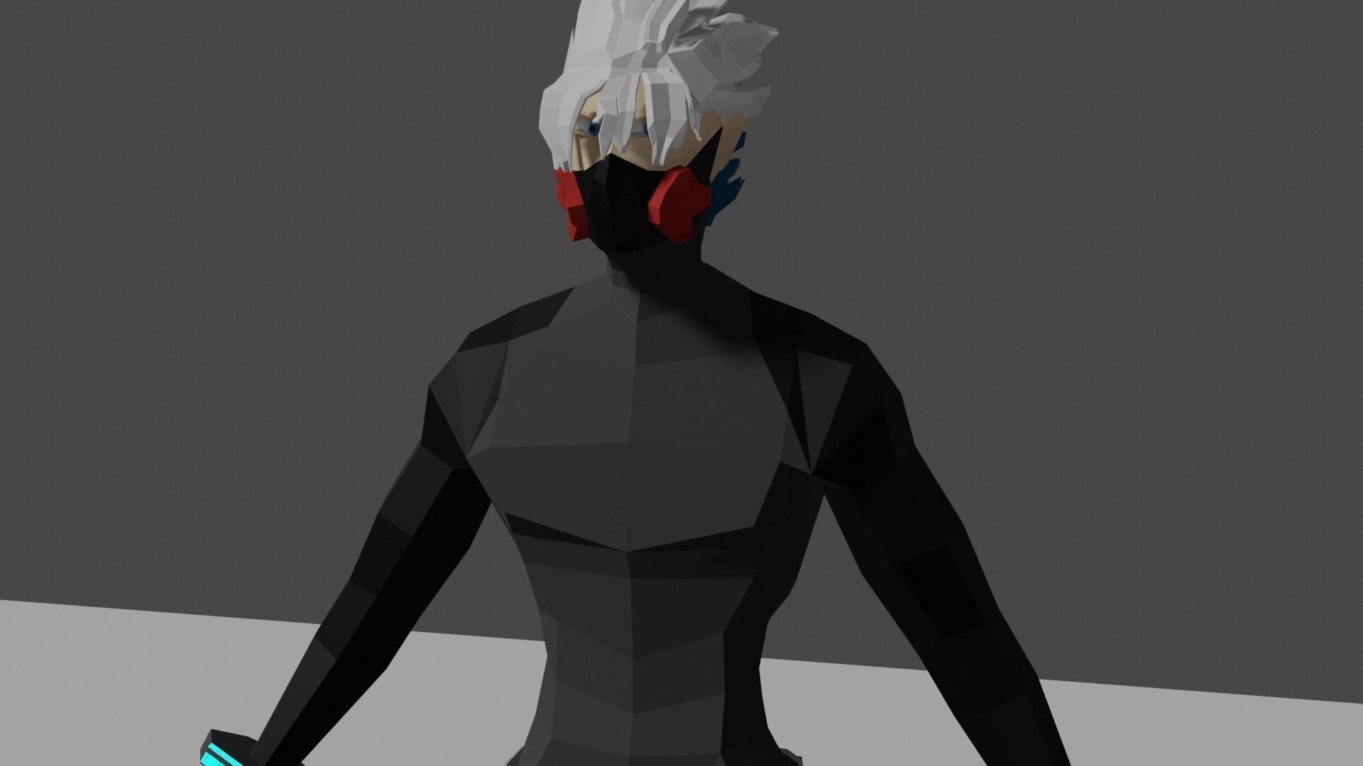 police of the future Low-poly 3D model_1