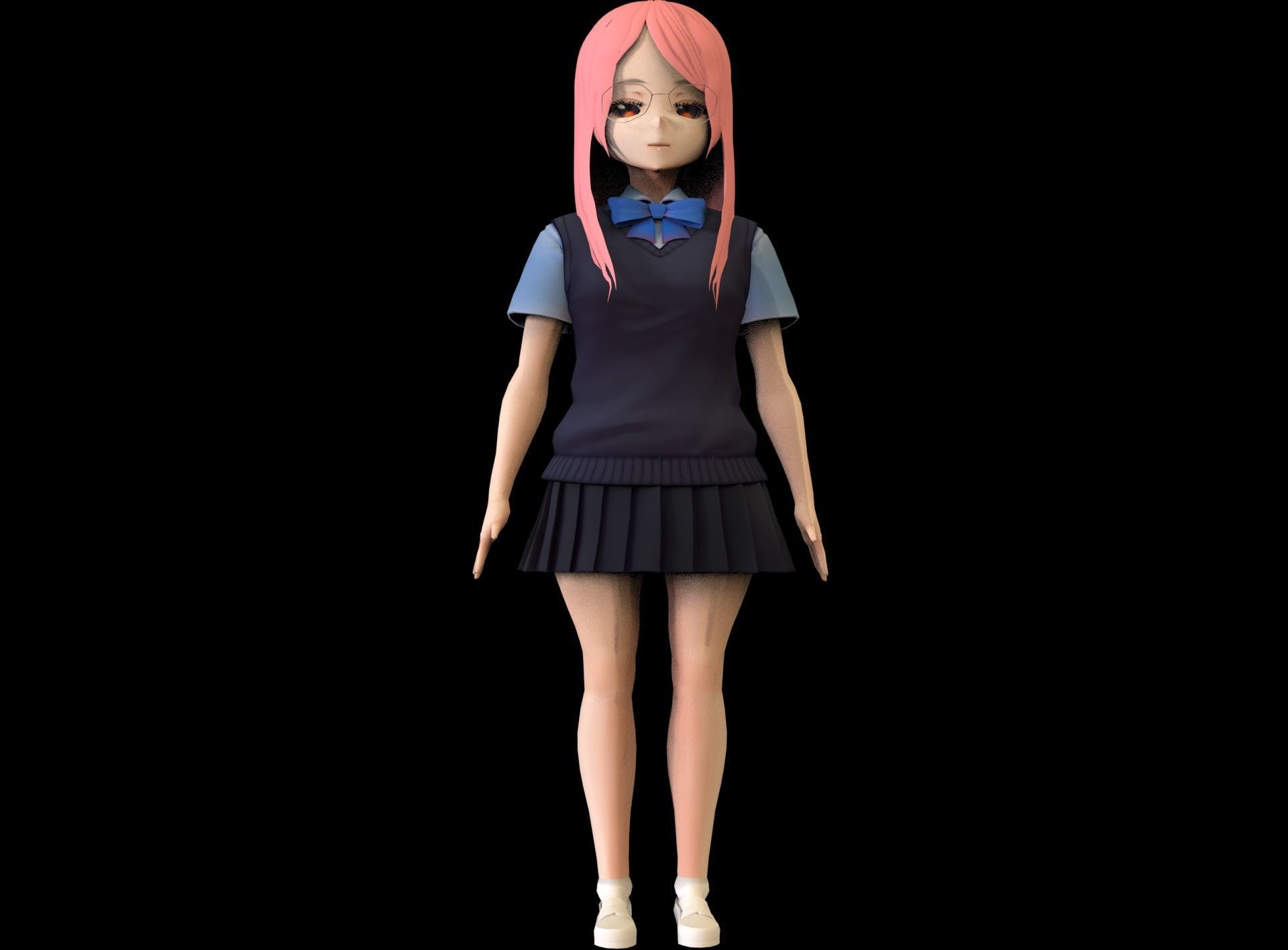 game ready Low Poly Anime Character 11 Low-poly 3D model_1