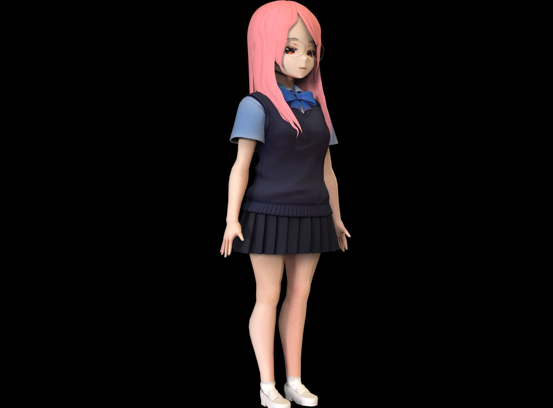 game ready Low Poly Anime Character 11 Low-poly 3D model_2