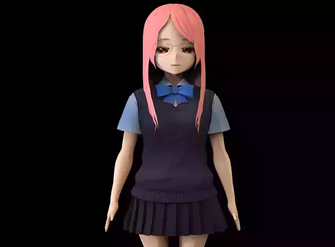 game ready Low Poly Anime Character 11 Low-poly 3D model