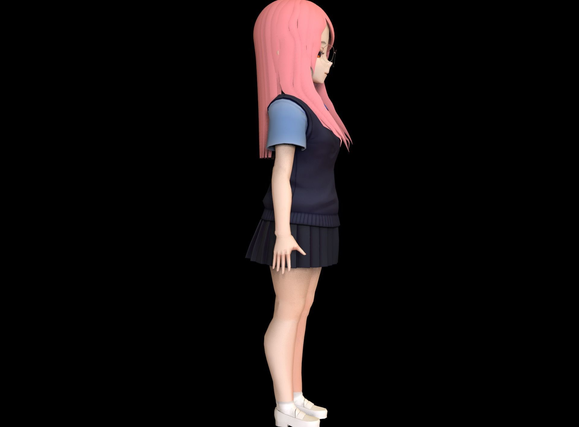 game ready Low Poly Anime Character 11 Low-poly 3D model_3