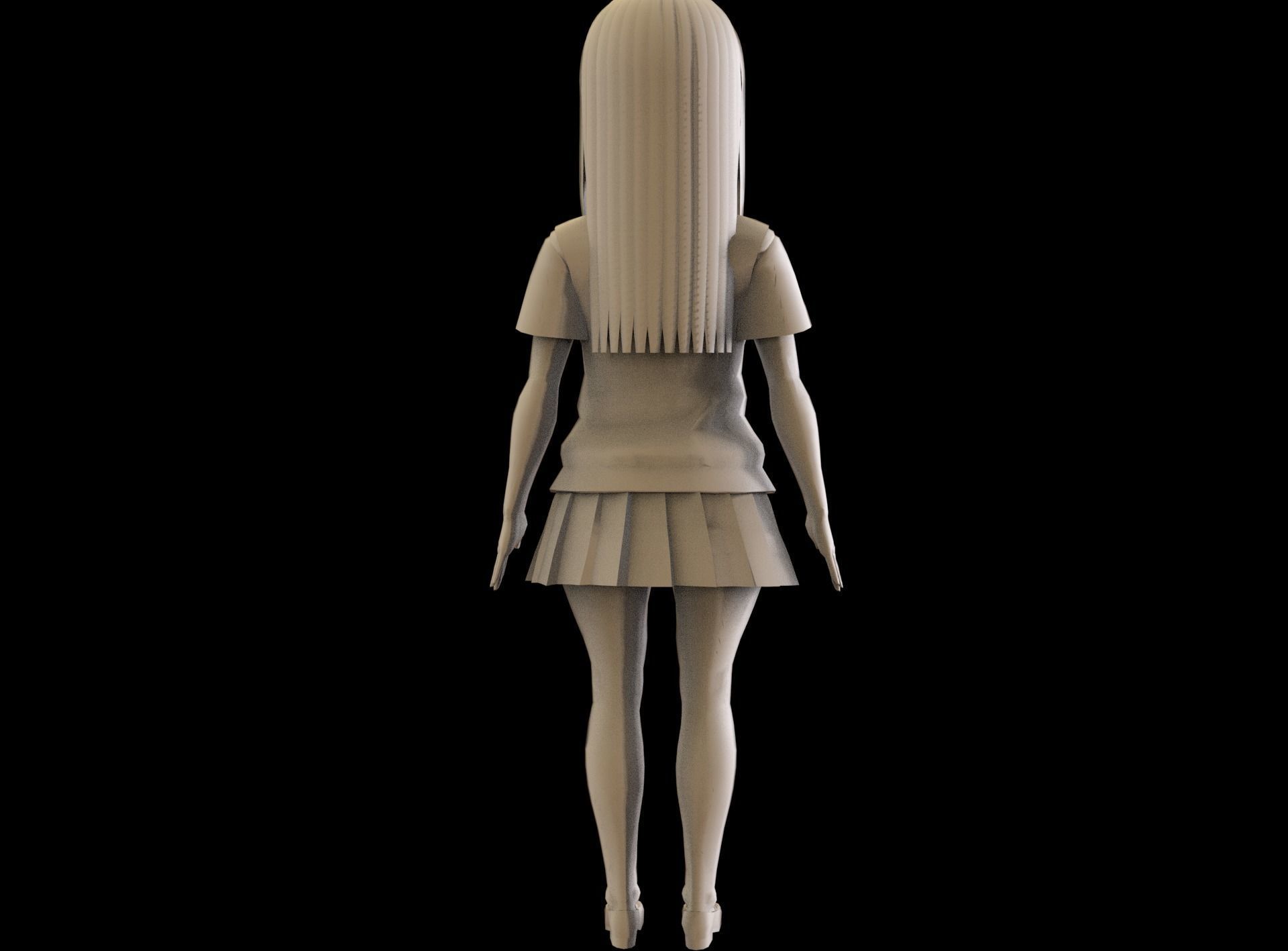 game ready Low Poly Anime Character 11 Low-poly 3D model_9