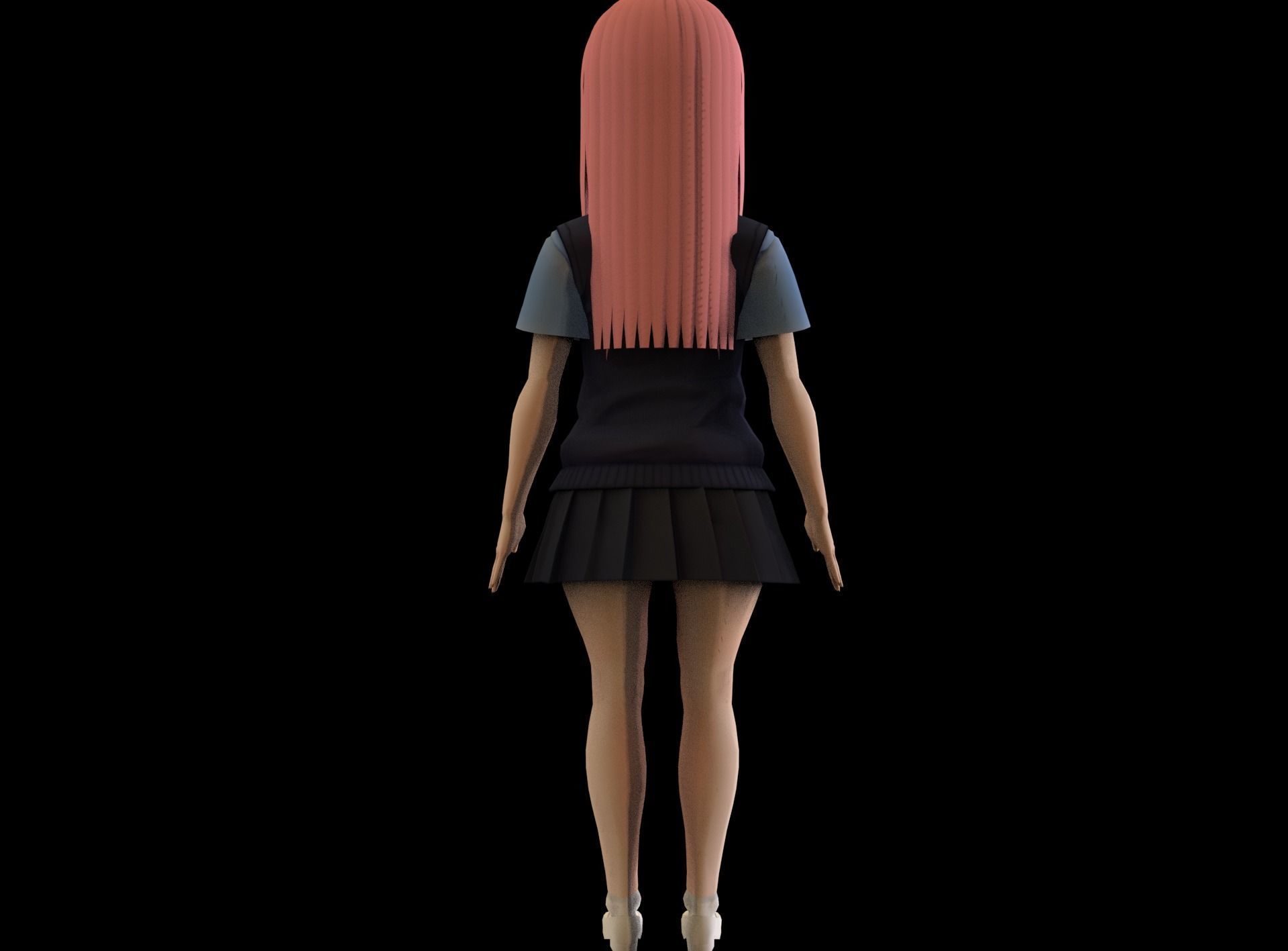 game ready Low Poly Anime Character 11 Low-poly 3D model_4
