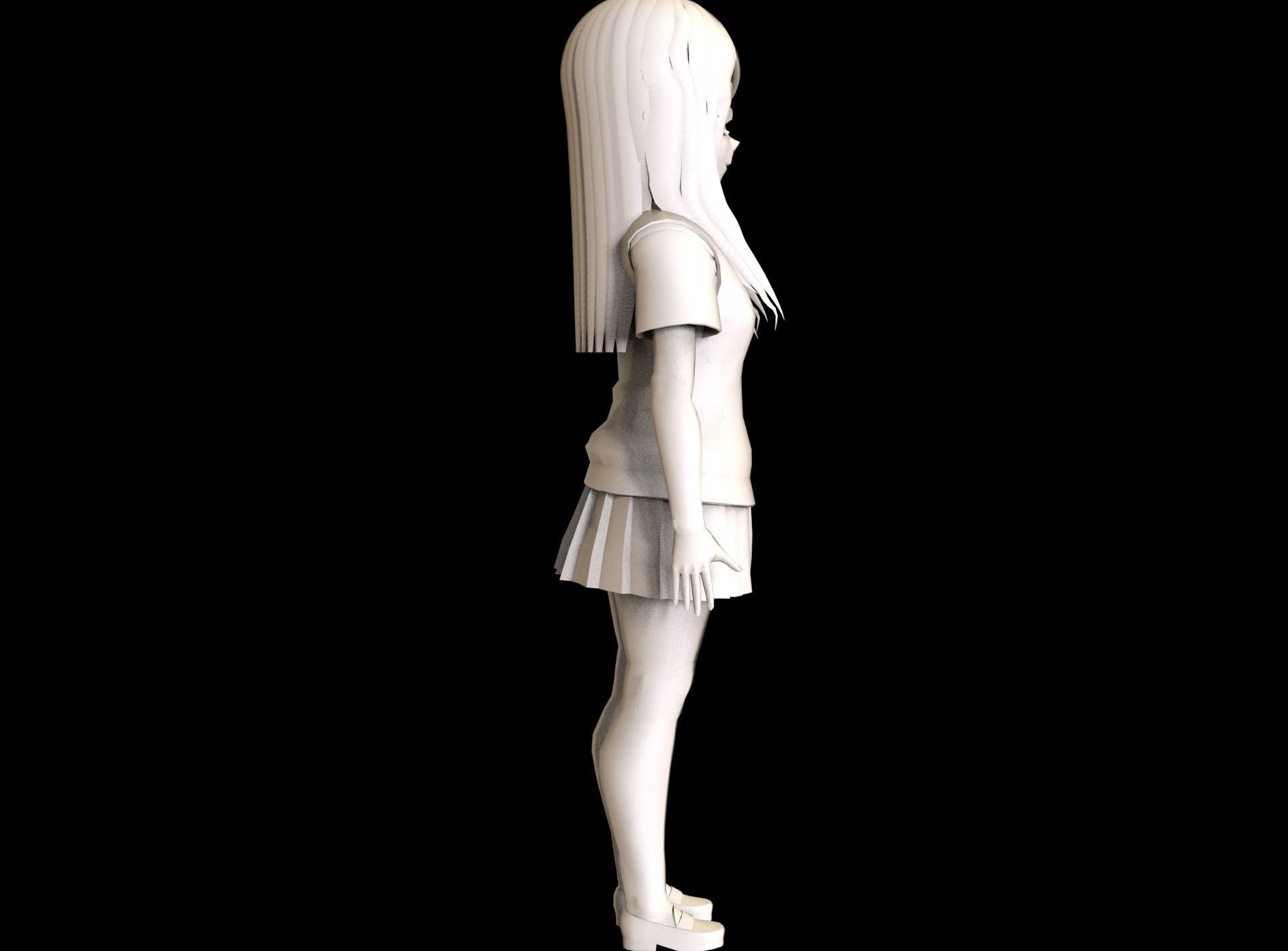 game ready Low Poly Anime Character 11 Low-poly 3D model_8