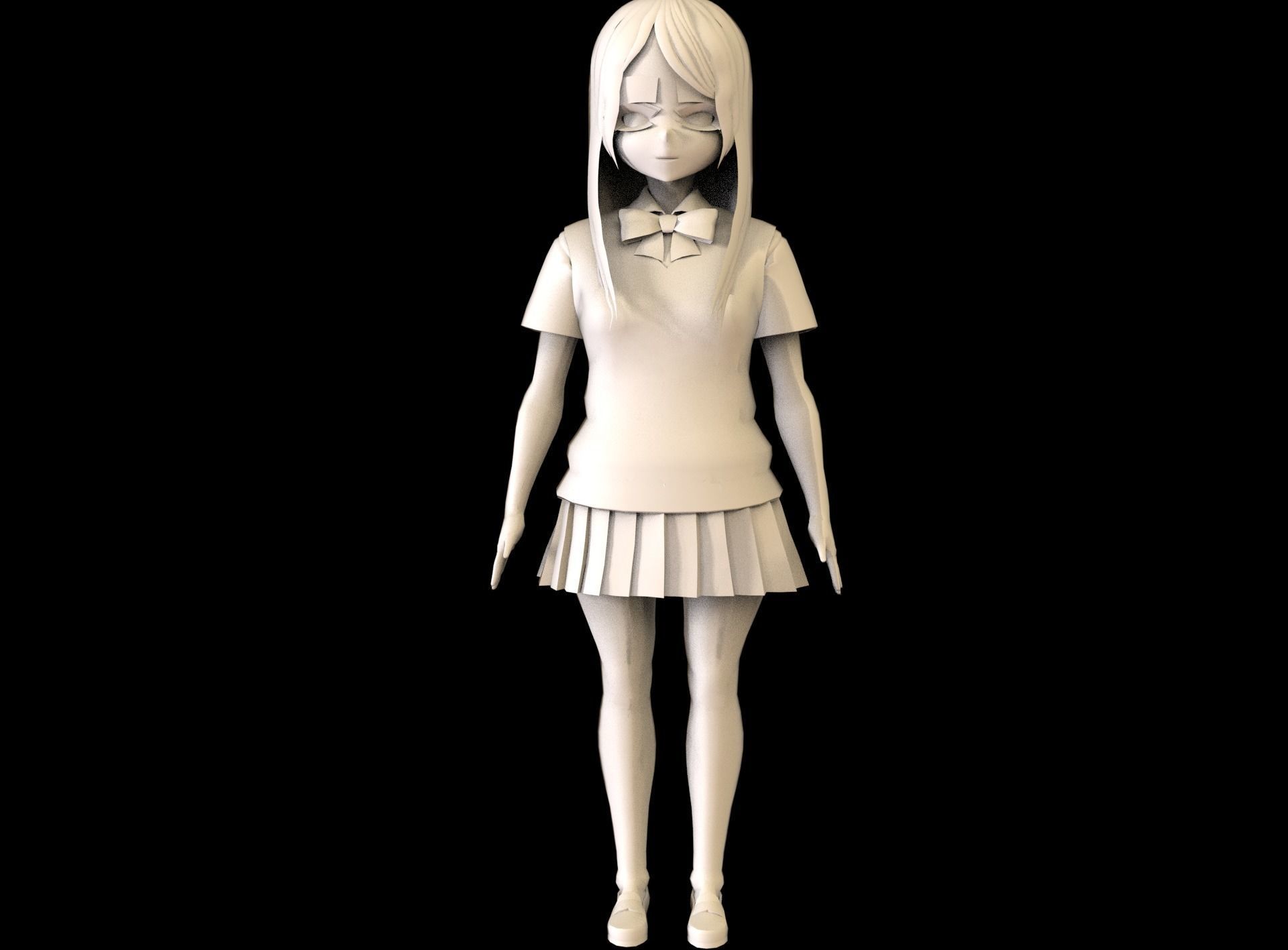 game ready Low Poly Anime Character 11 Low-poly 3D model_6