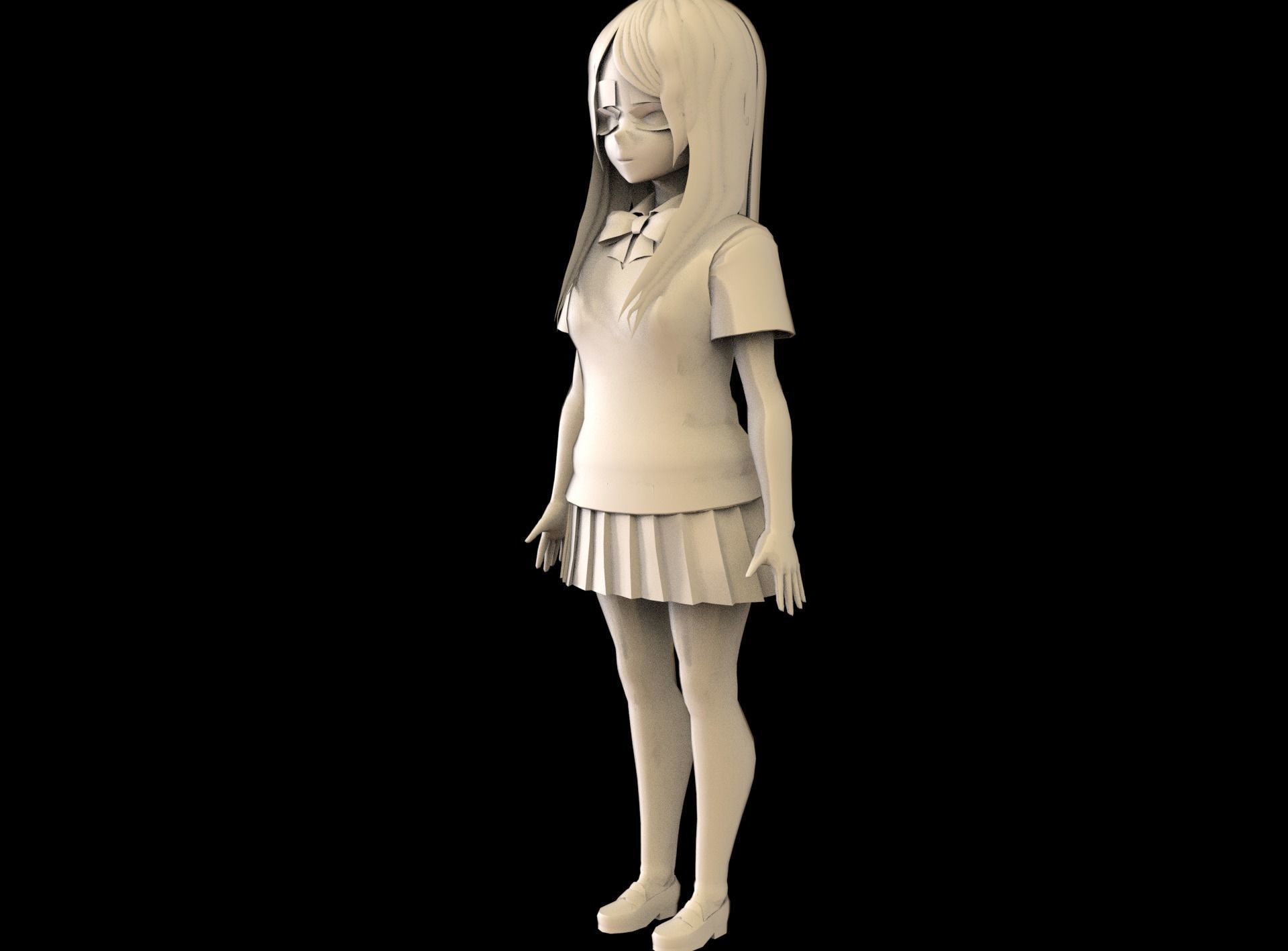 game ready Low Poly Anime Character 11 Low-poly 3D model_10