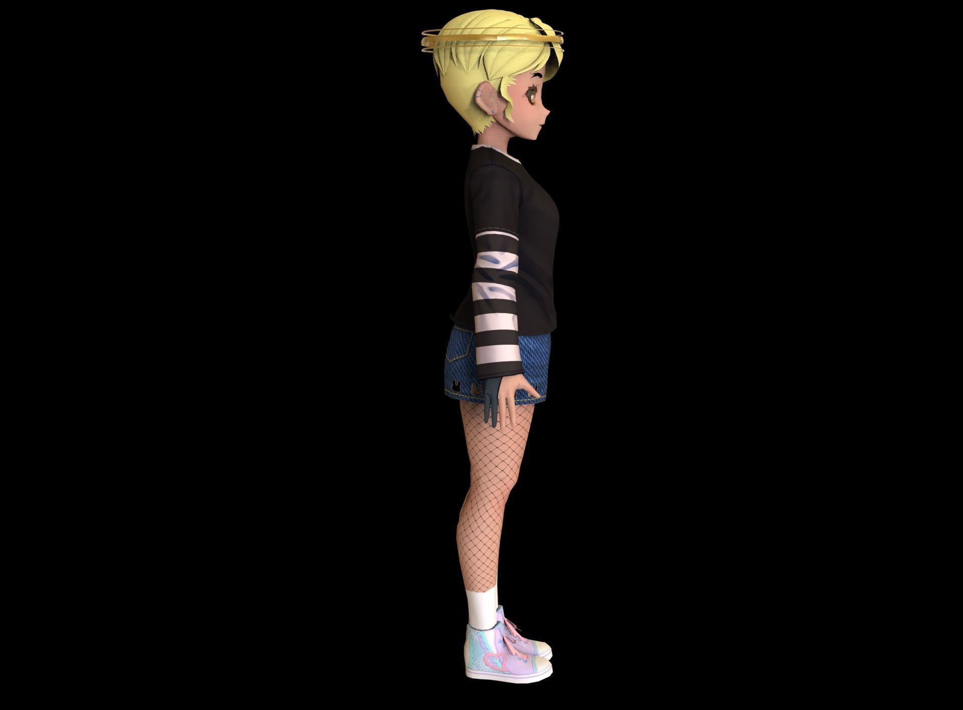 game ready Low Poly Anime Character 12 Low-poly 3D model_3