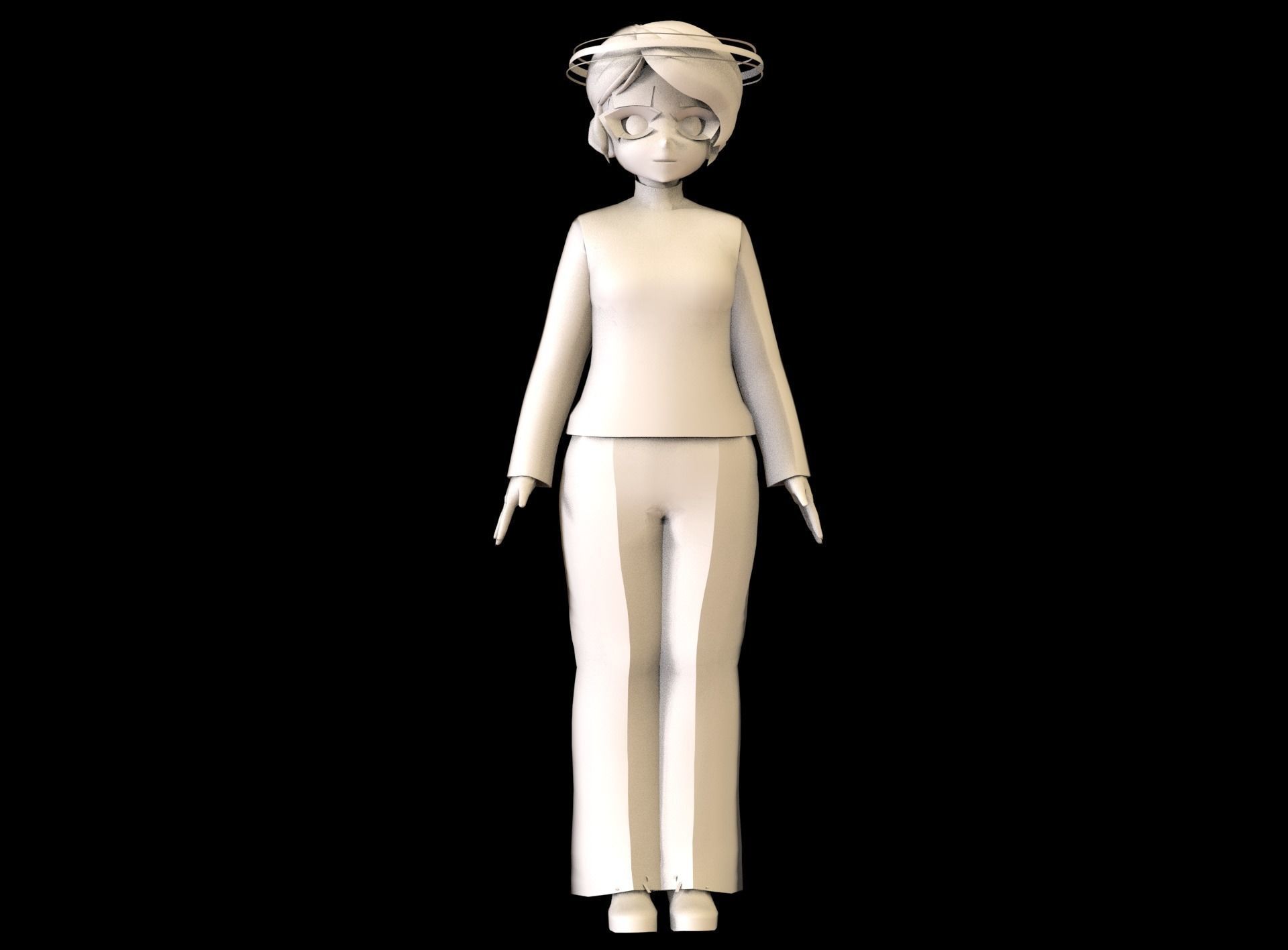 game ready Low Poly Anime Character 12 Low-poly 3D model_6
