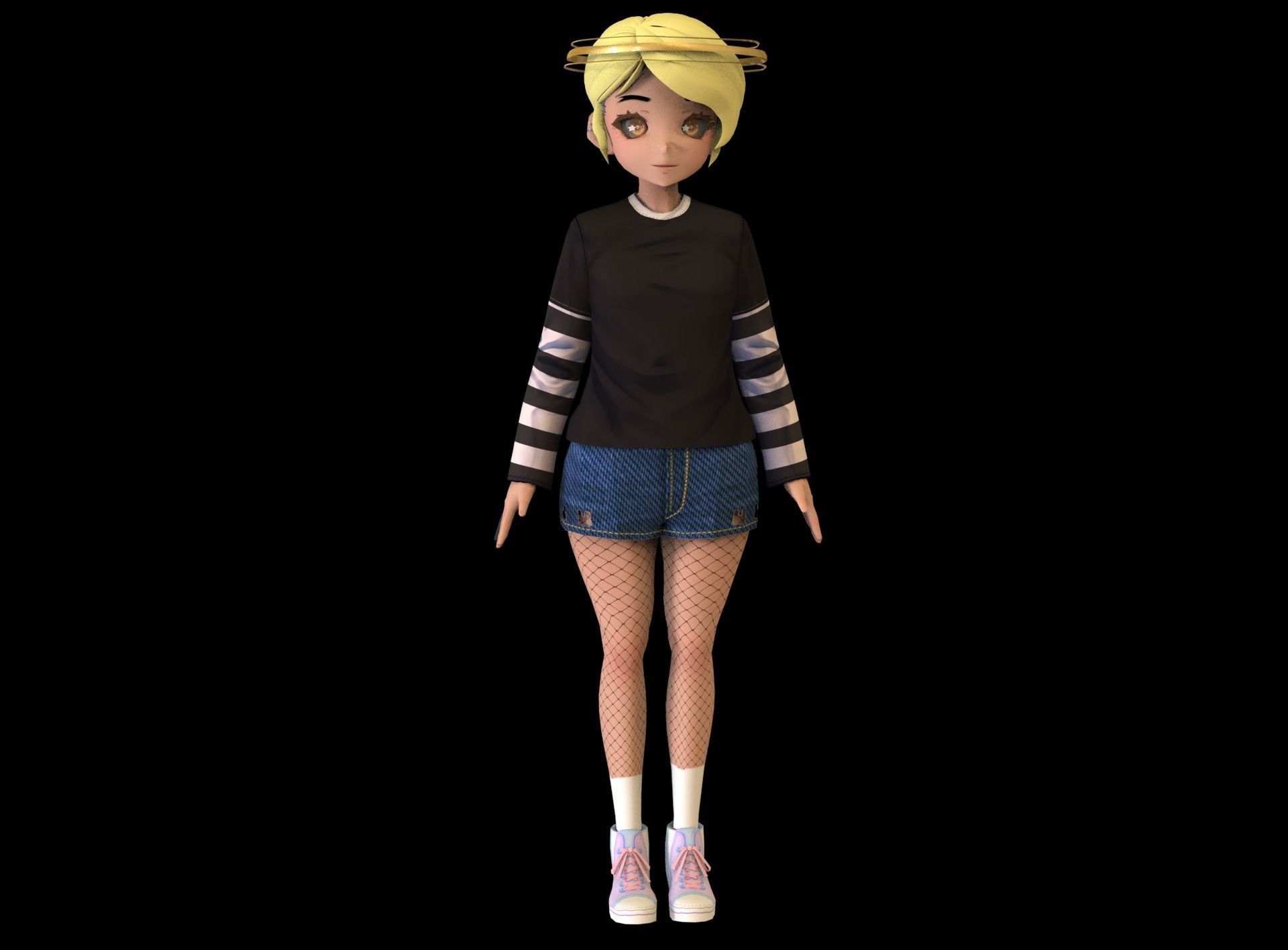 game ready Low Poly Anime Character 12 Low-poly 3D model_1