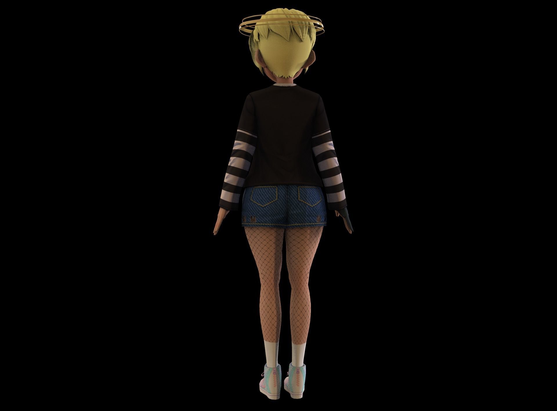game ready Low Poly Anime Character 12 Low-poly 3D model_4