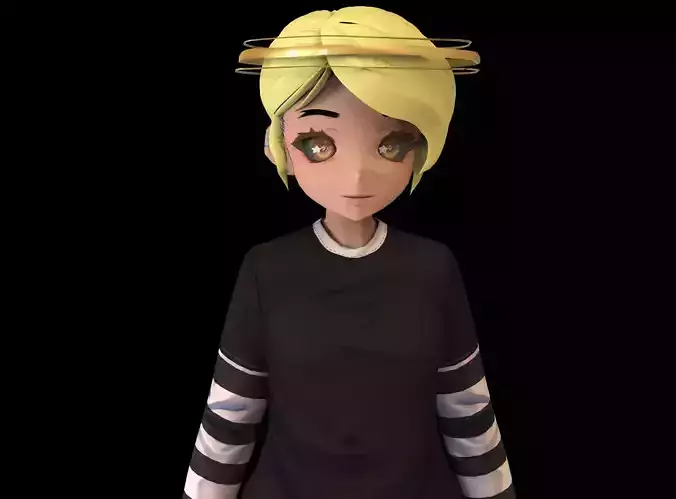 game ready Low Poly Anime Character 12 Low-poly 3D model