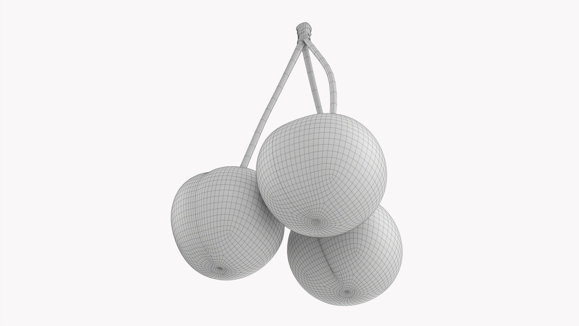 Cherry triple 3D model_8
