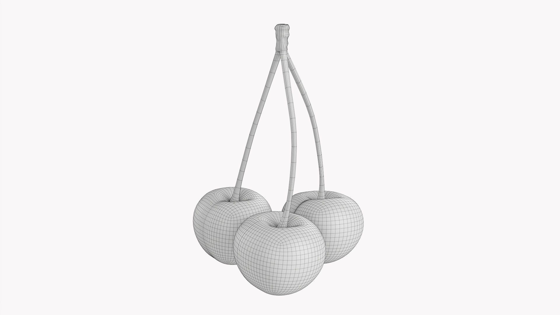 Cherry triple 3D model_6