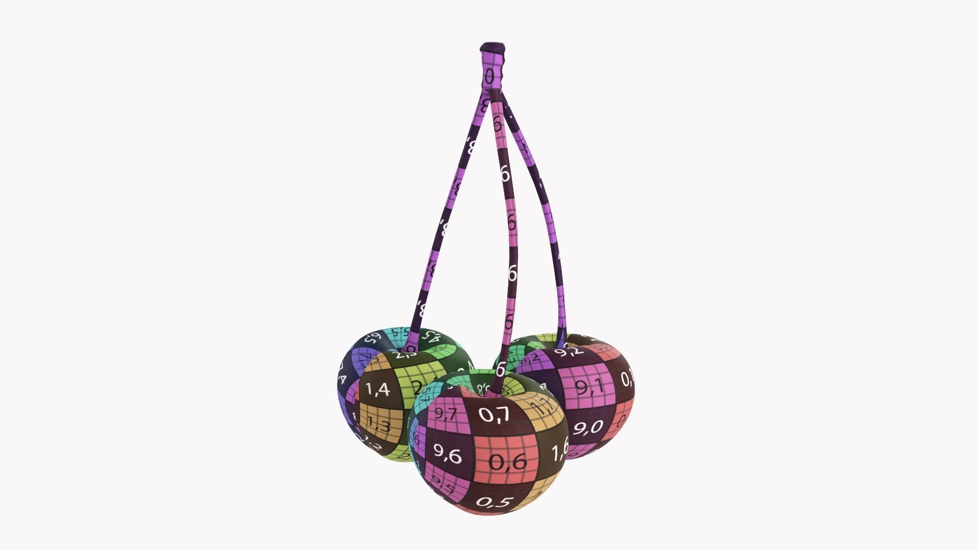 Cherry triple 3D model_12