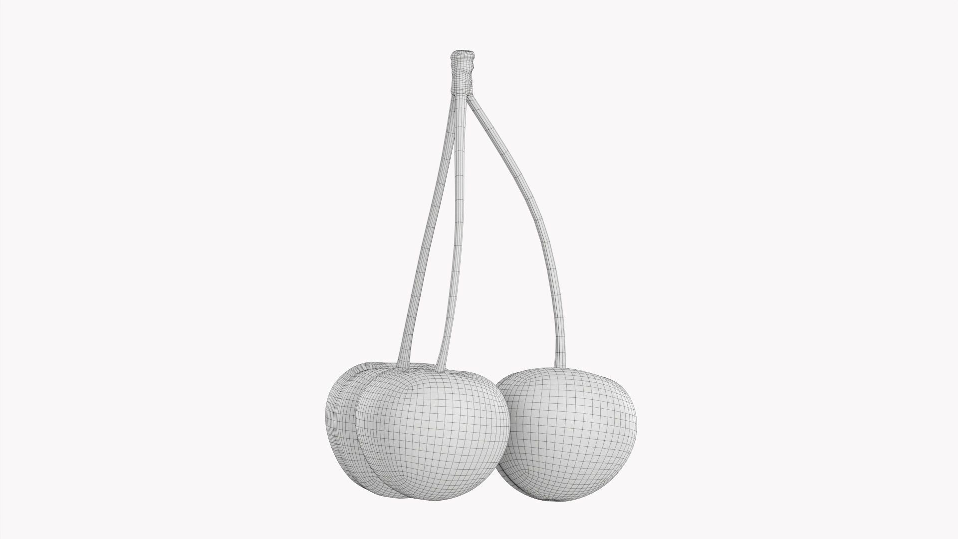 Cherry triple 3D model_9