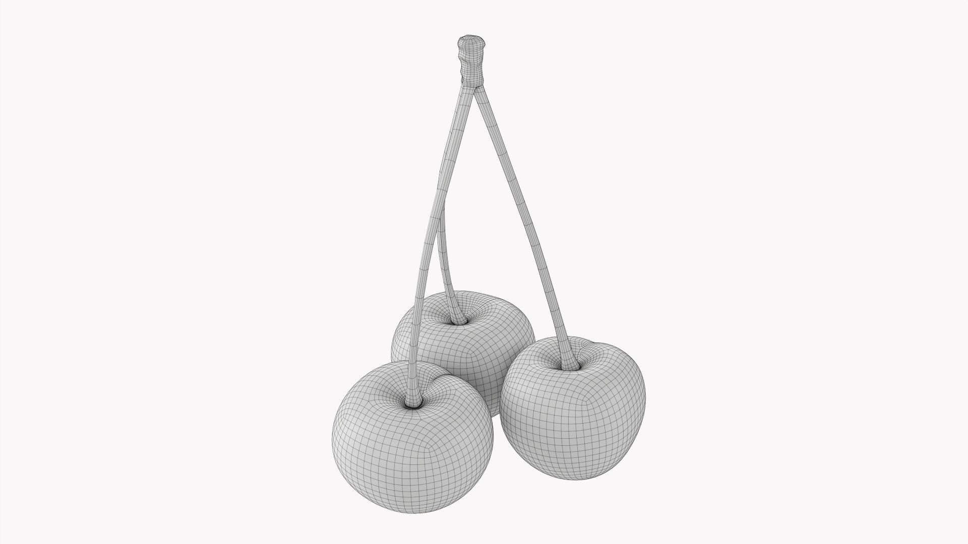 Cherry triple 3D model_7