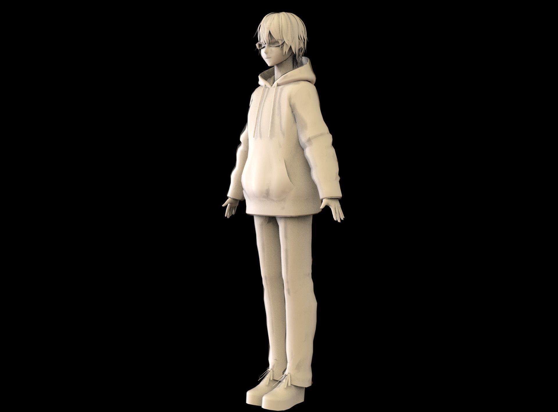 game ready Low Poly Anime Character 13 Low-poly 3D model_9