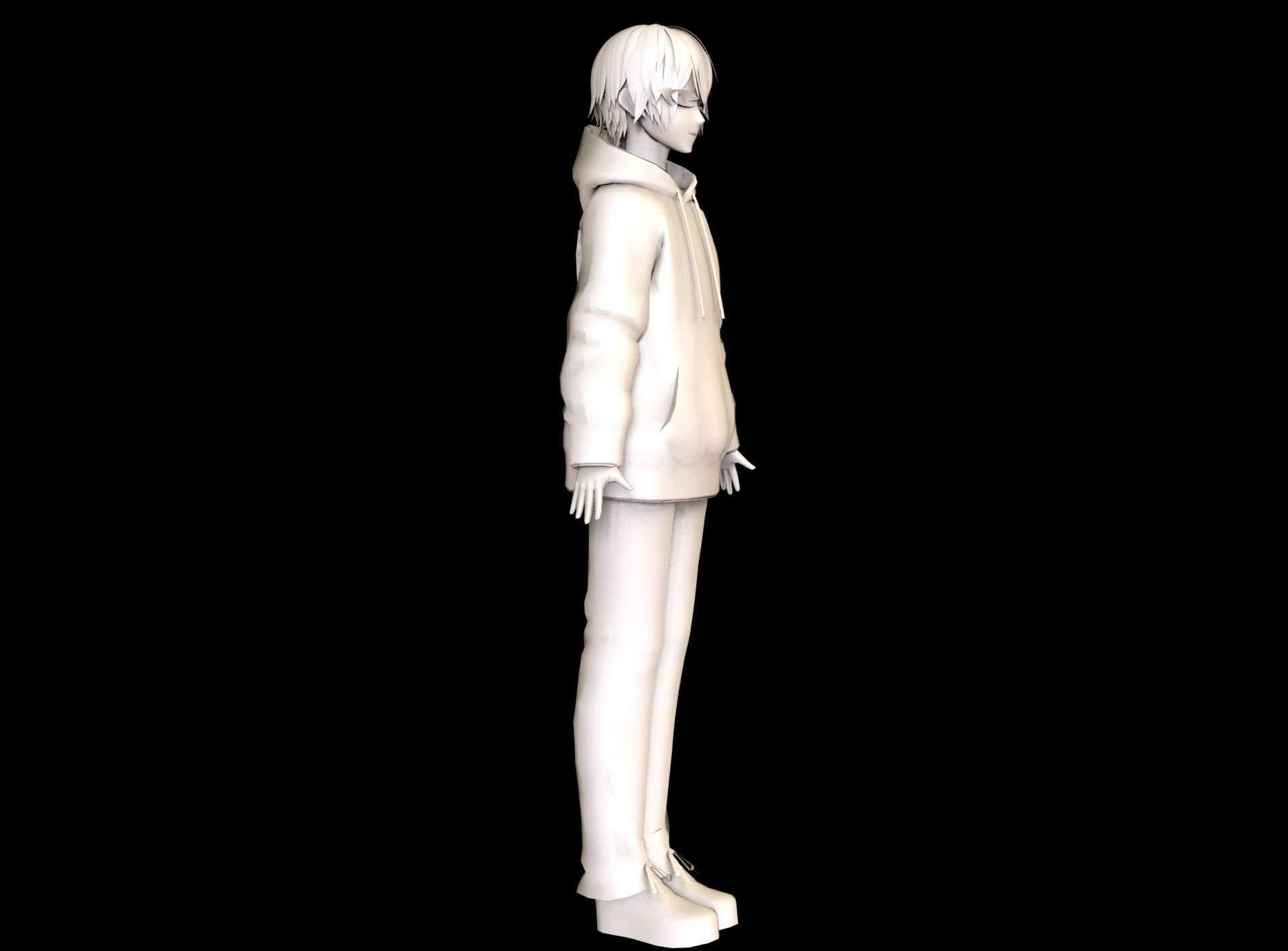 game ready Low Poly Anime Character 13 Low-poly 3D model_7