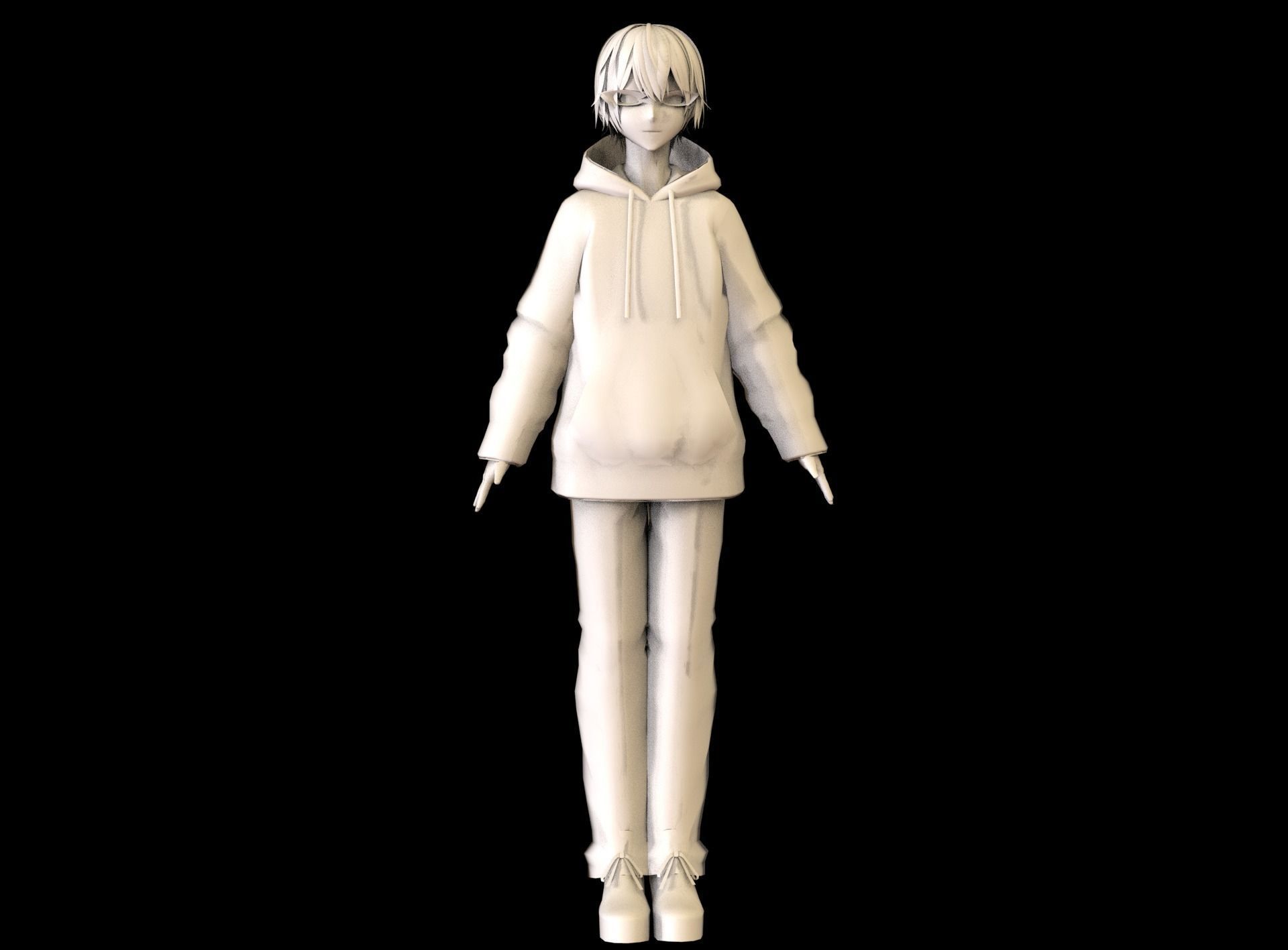 game ready Low Poly Anime Character 13 Low-poly 3D model_6