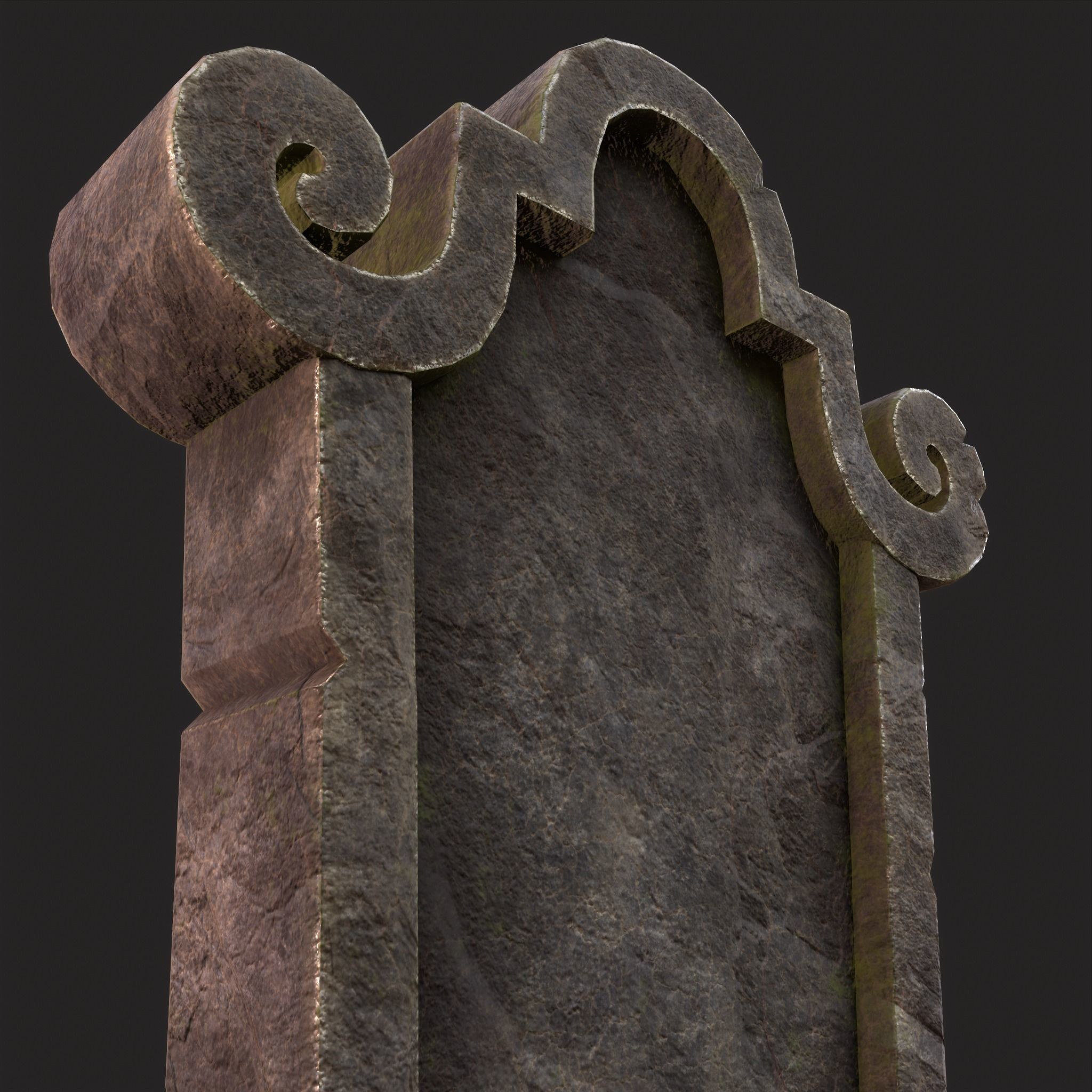 RIP Grave Stone Low-poly 3D model_20