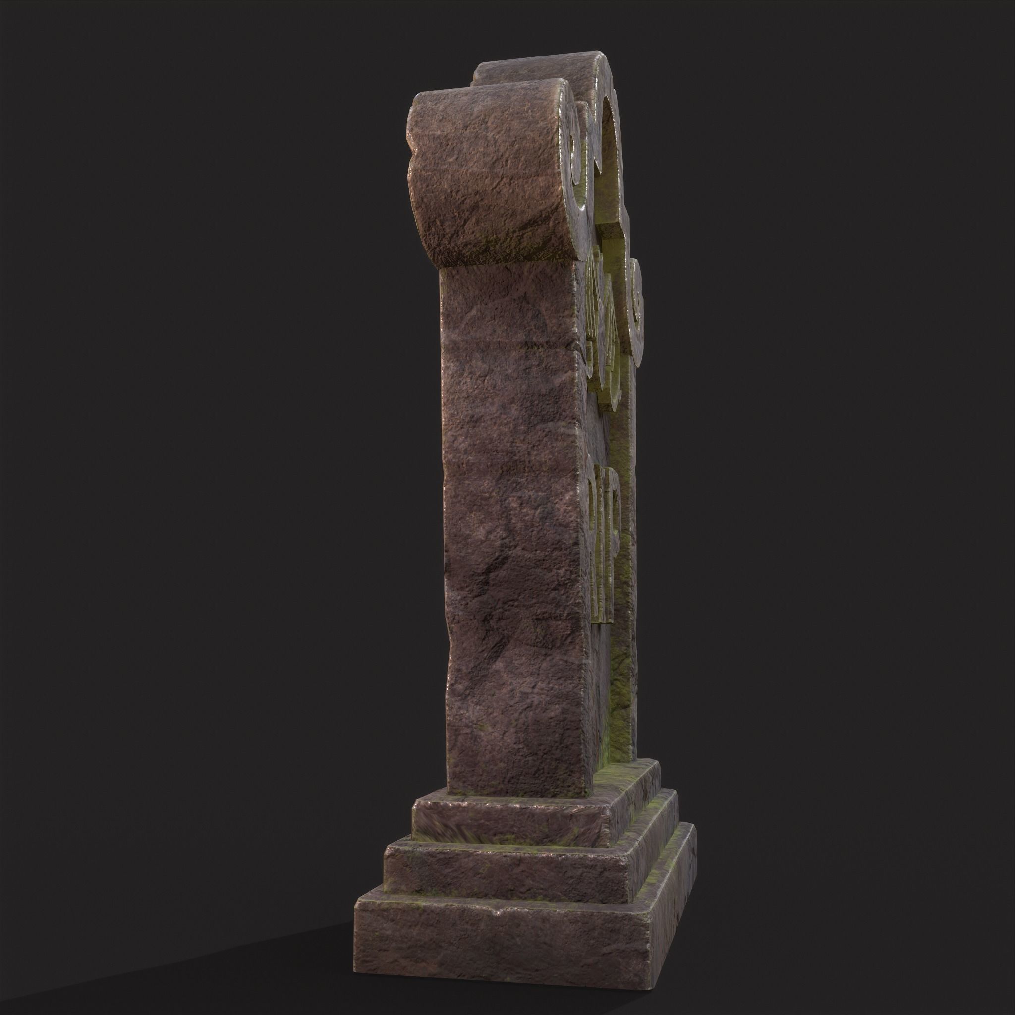 RIP Grave Stone Low-poly 3D model_4