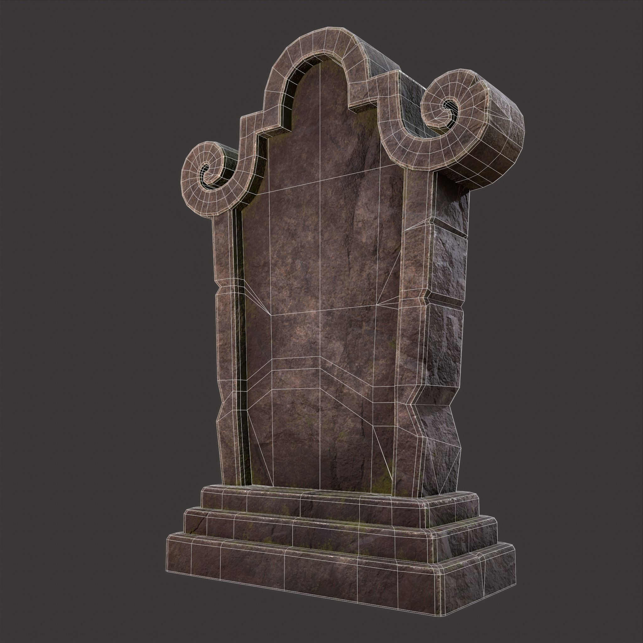 RIP Grave Stone Low-poly 3D model_26