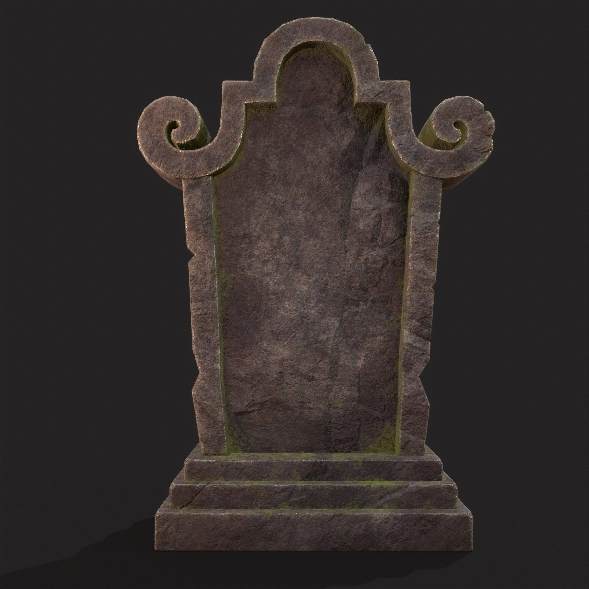RIP Grave Stone Low-poly 3D model_9