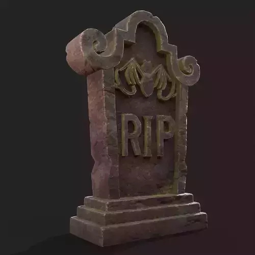 RIP Grave Stone Low-poly 3D model