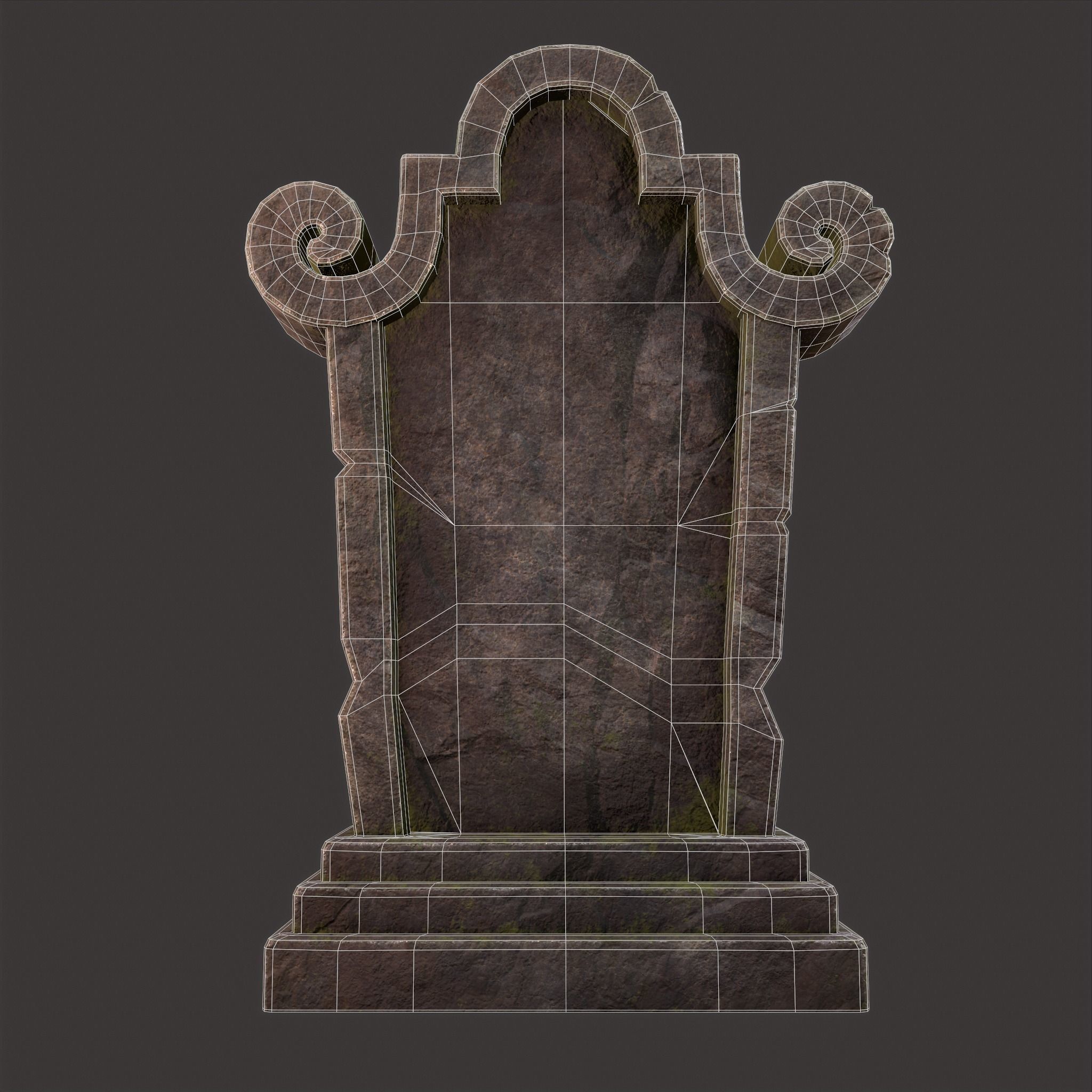 RIP Grave Stone Low-poly 3D model_27