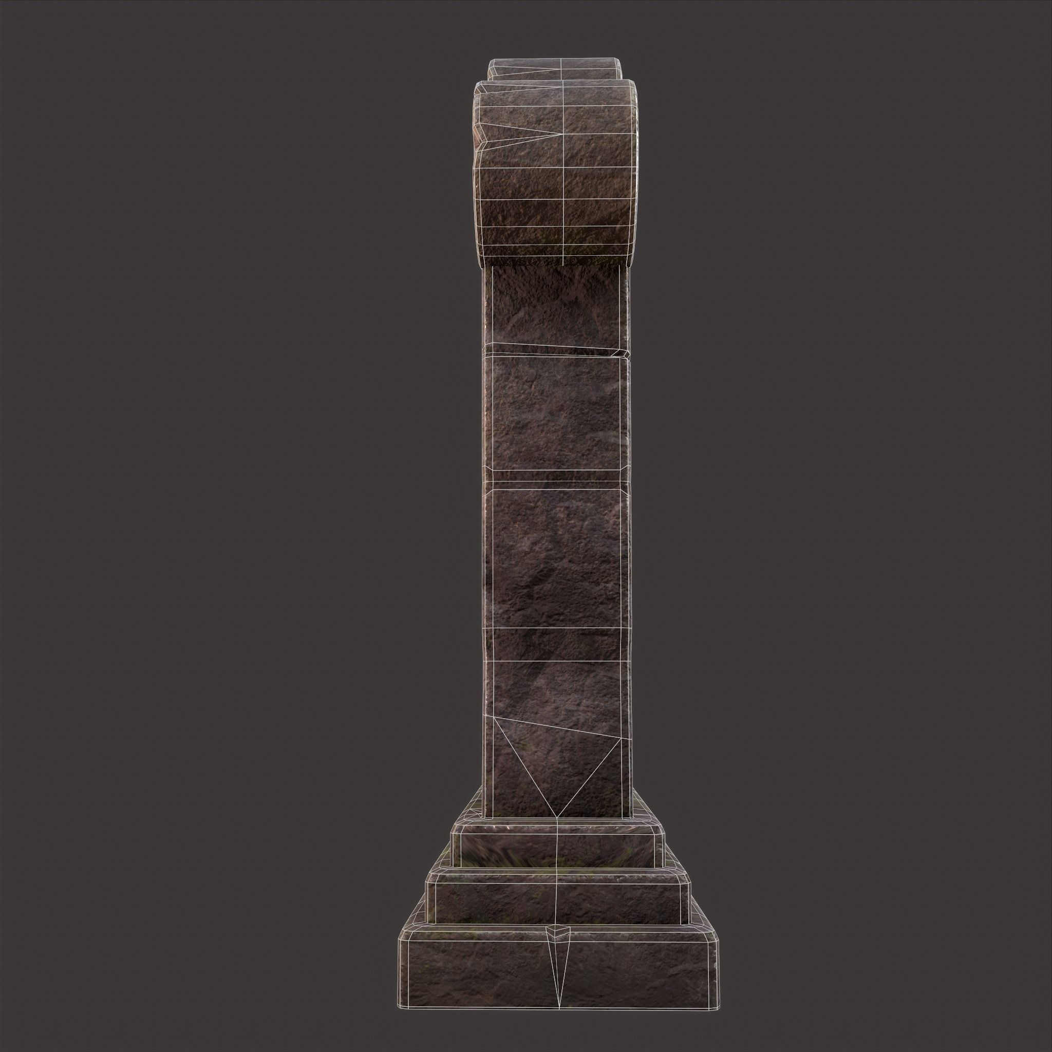 RIP Grave Stone Low-poly 3D model_25