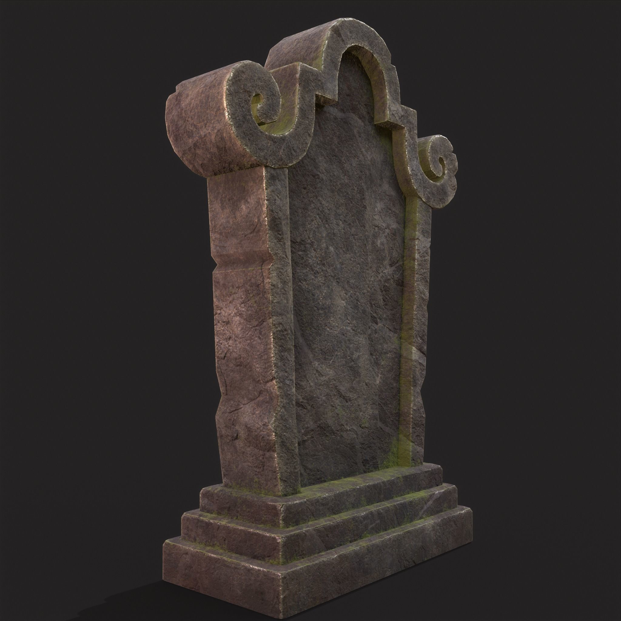 RIP Grave Stone Low-poly 3D model_10