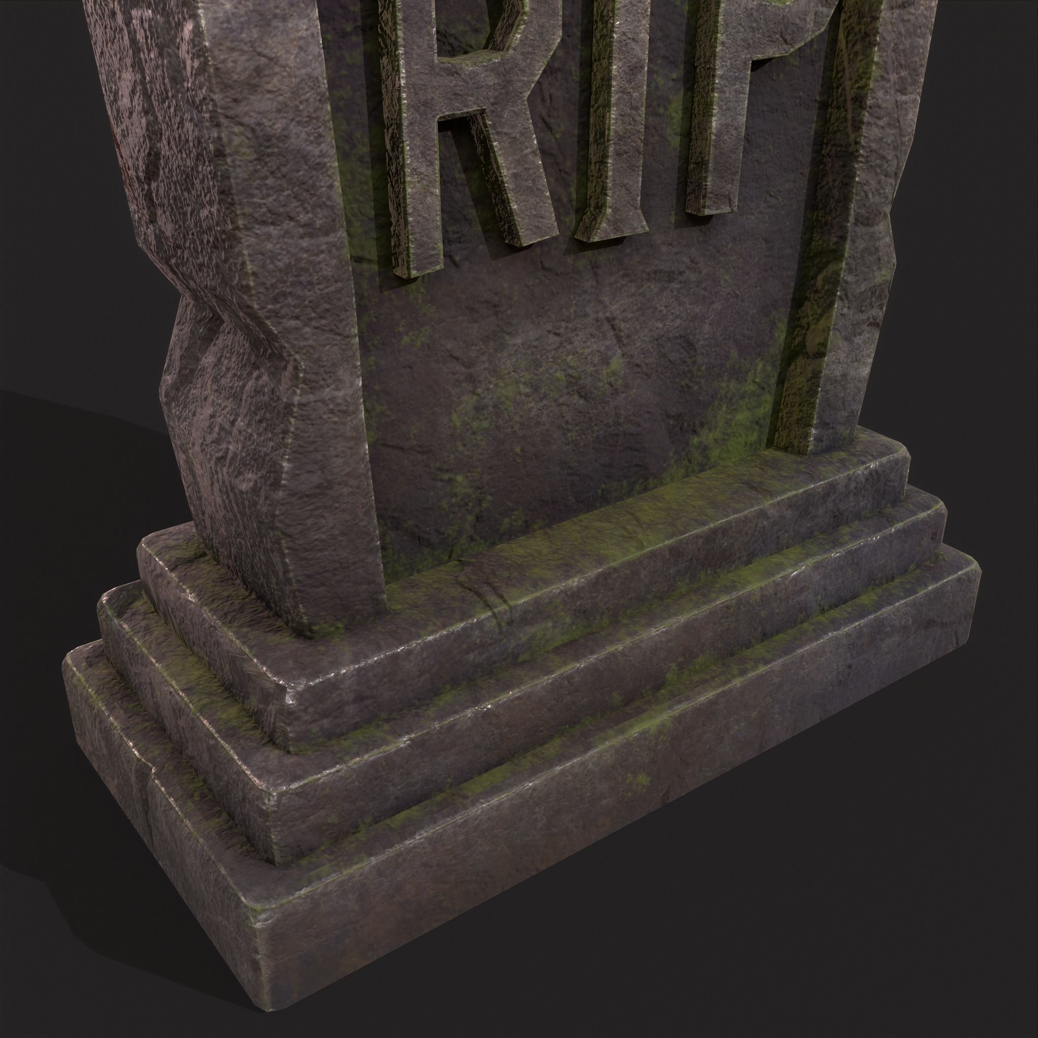 RIP Grave Stone Low-poly 3D model_18