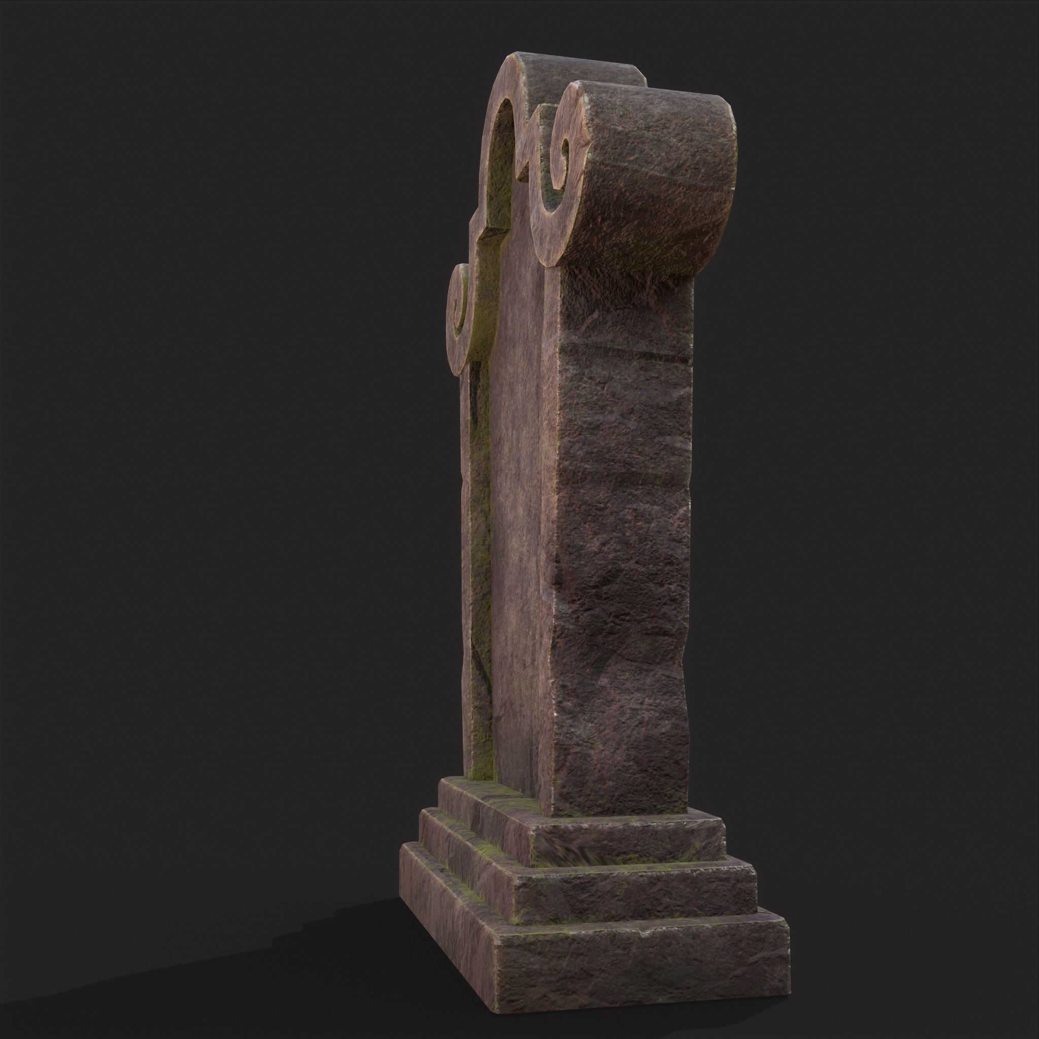RIP Grave Stone Low-poly 3D model_6