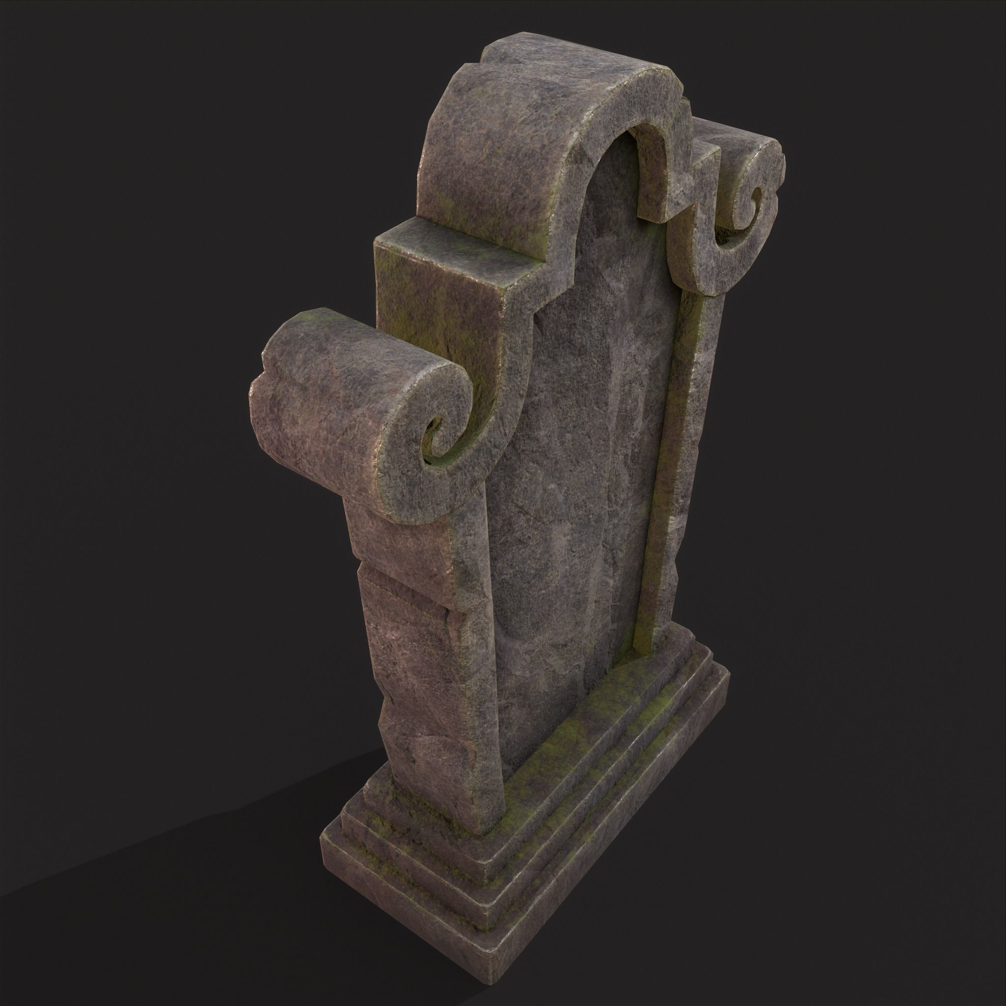 RIP Grave Stone Low-poly 3D model_14