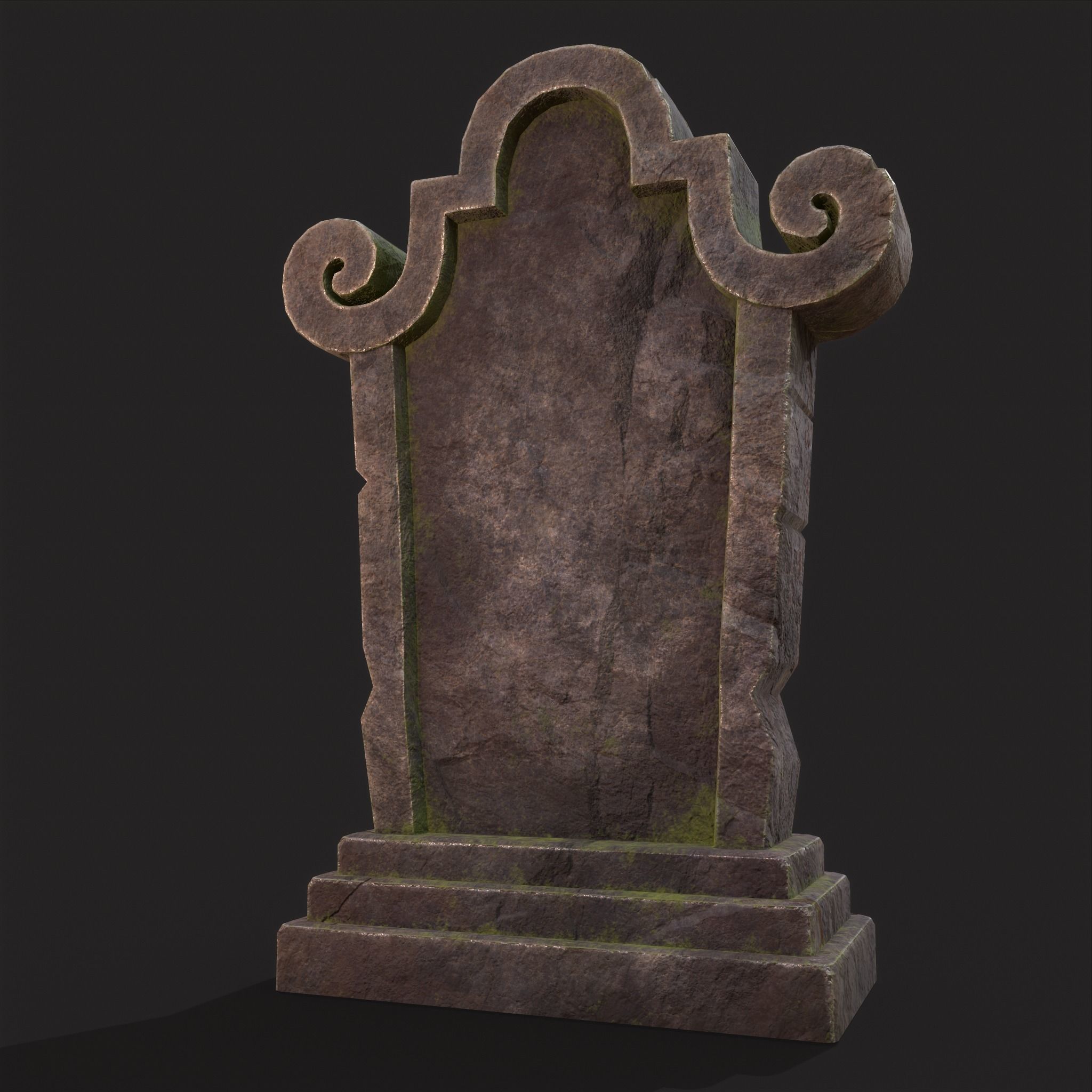 RIP Grave Stone Low-poly 3D model_8