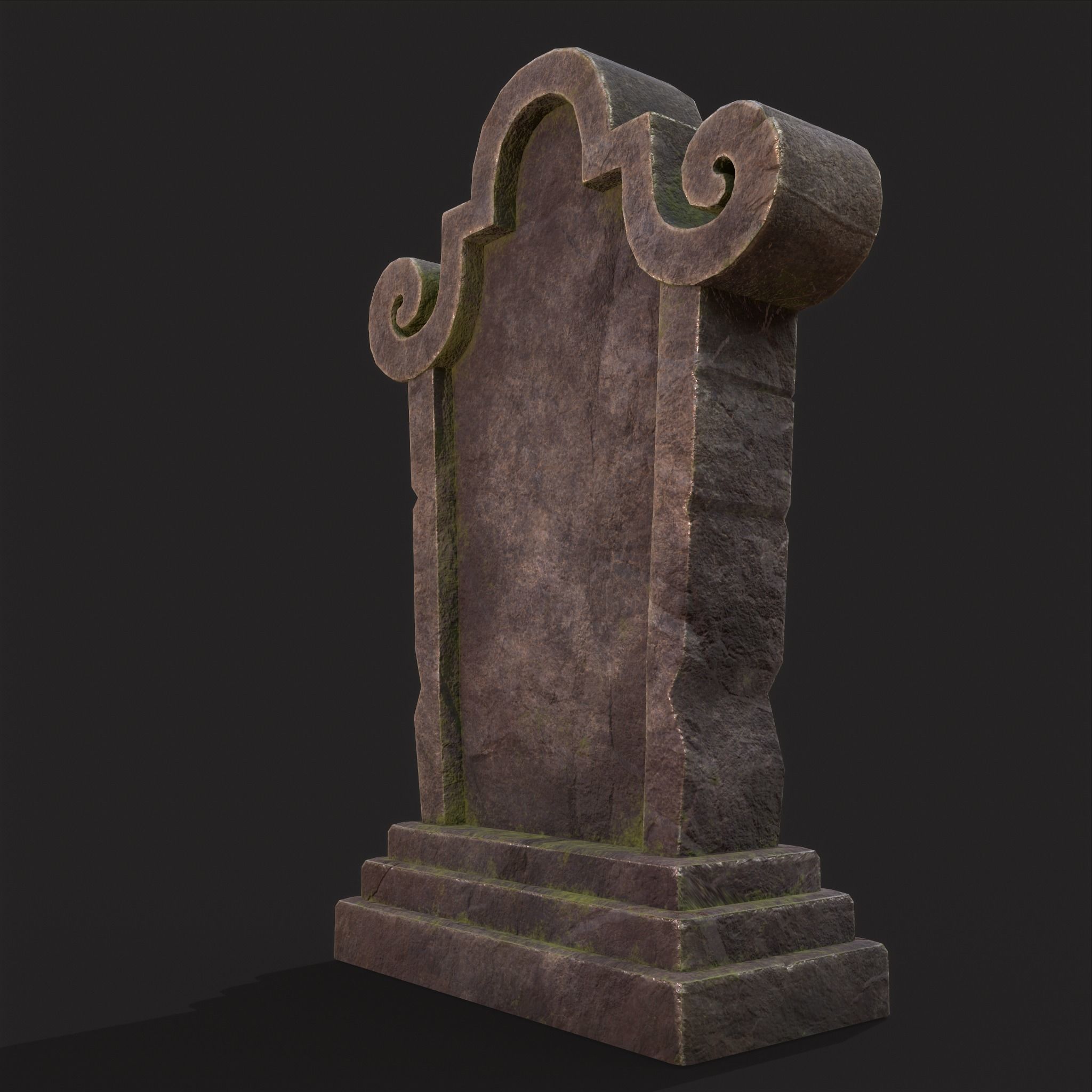 RIP Grave Stone Low-poly 3D model_7