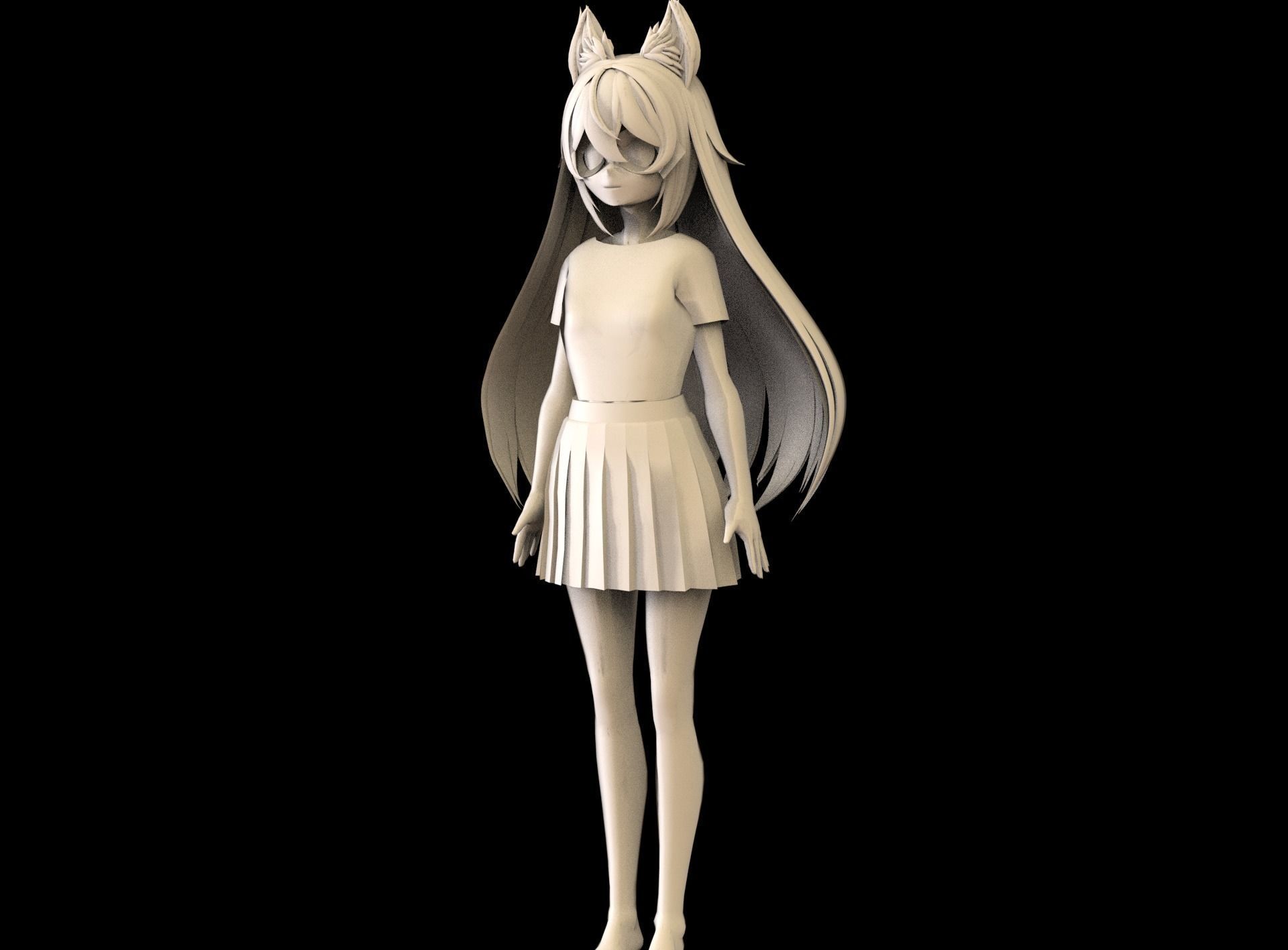 game ready Low Poly Anime Character 14 Low-poly 3D model_9
