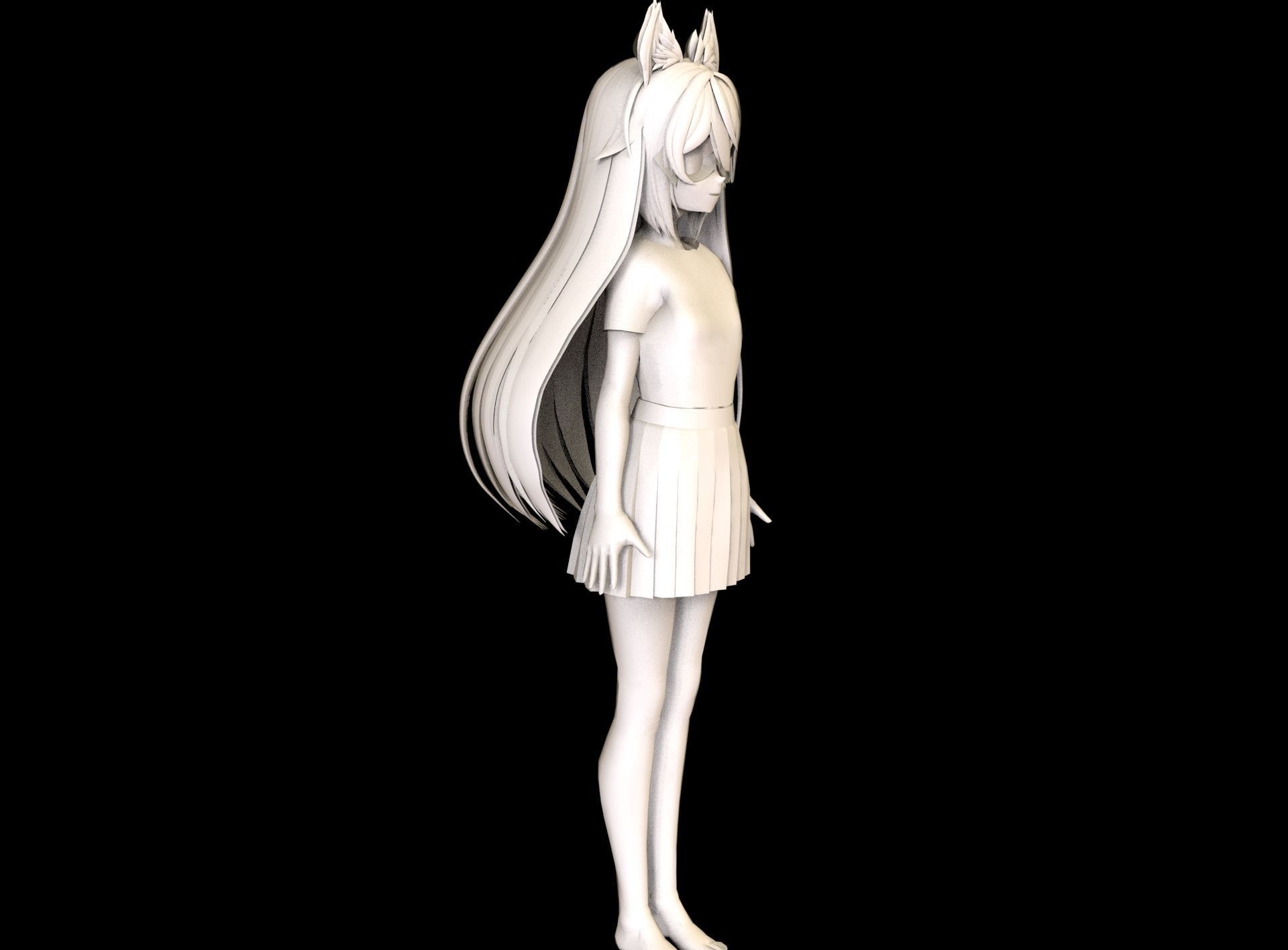 game ready Low Poly Anime Character 14 Low-poly 3D model_7