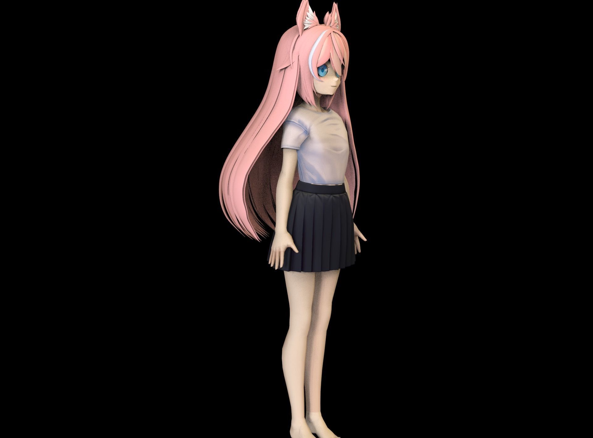 game ready Low Poly Anime Character 14 Low-poly 3D model_2