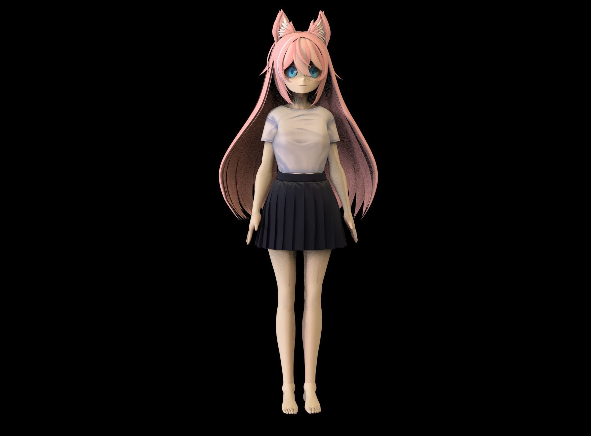 game ready Low Poly Anime Character 14 Low-poly 3D model_1