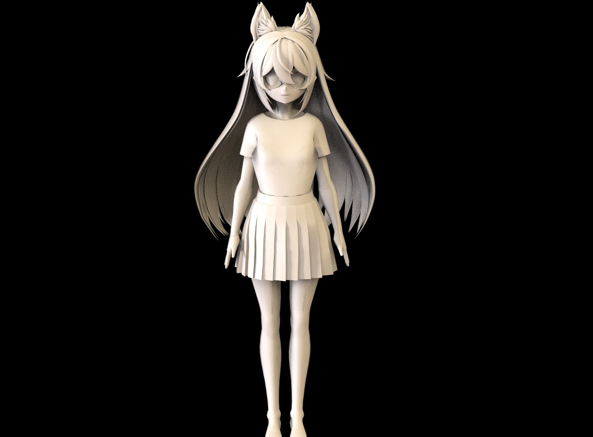 game ready Low Poly Anime Character 14 Low-poly 3D model_6