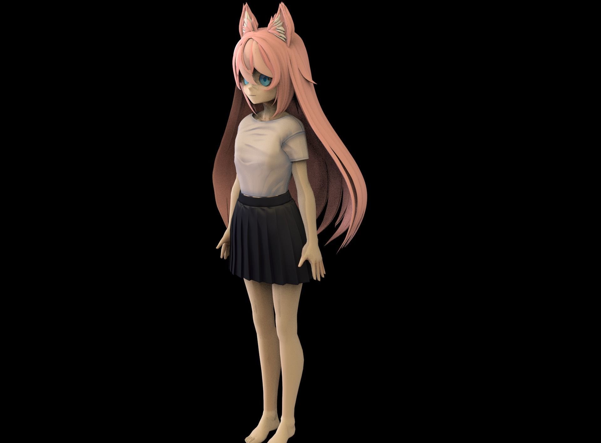 game ready Low Poly Anime Character 14 Low-poly 3D model_5