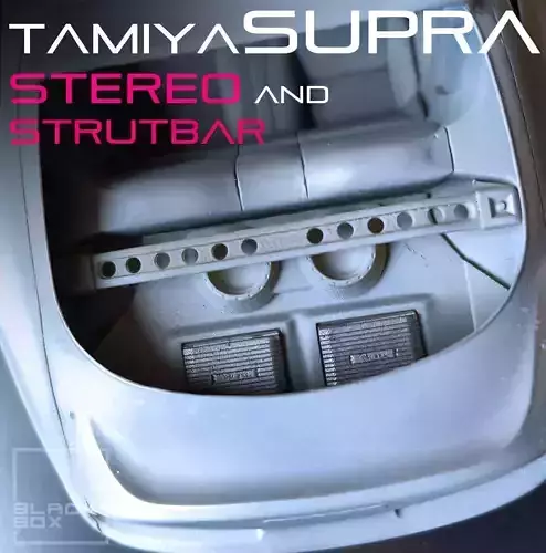 SUPRA MK4 Stereo and Strutbar For TAMIYA 1-24 MODELKIT 3D print model