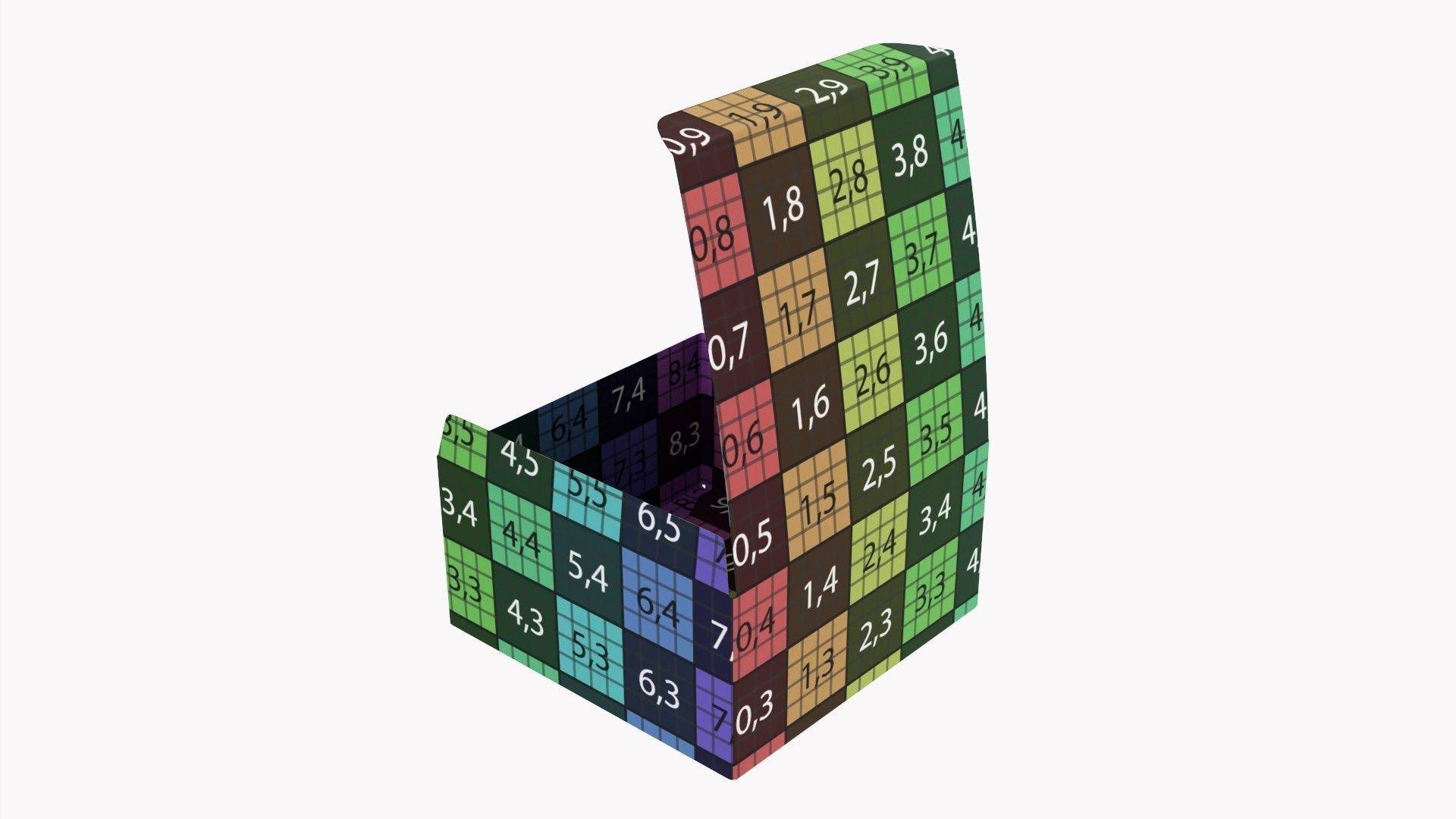 Gift paper box 04 opened 3D model_13