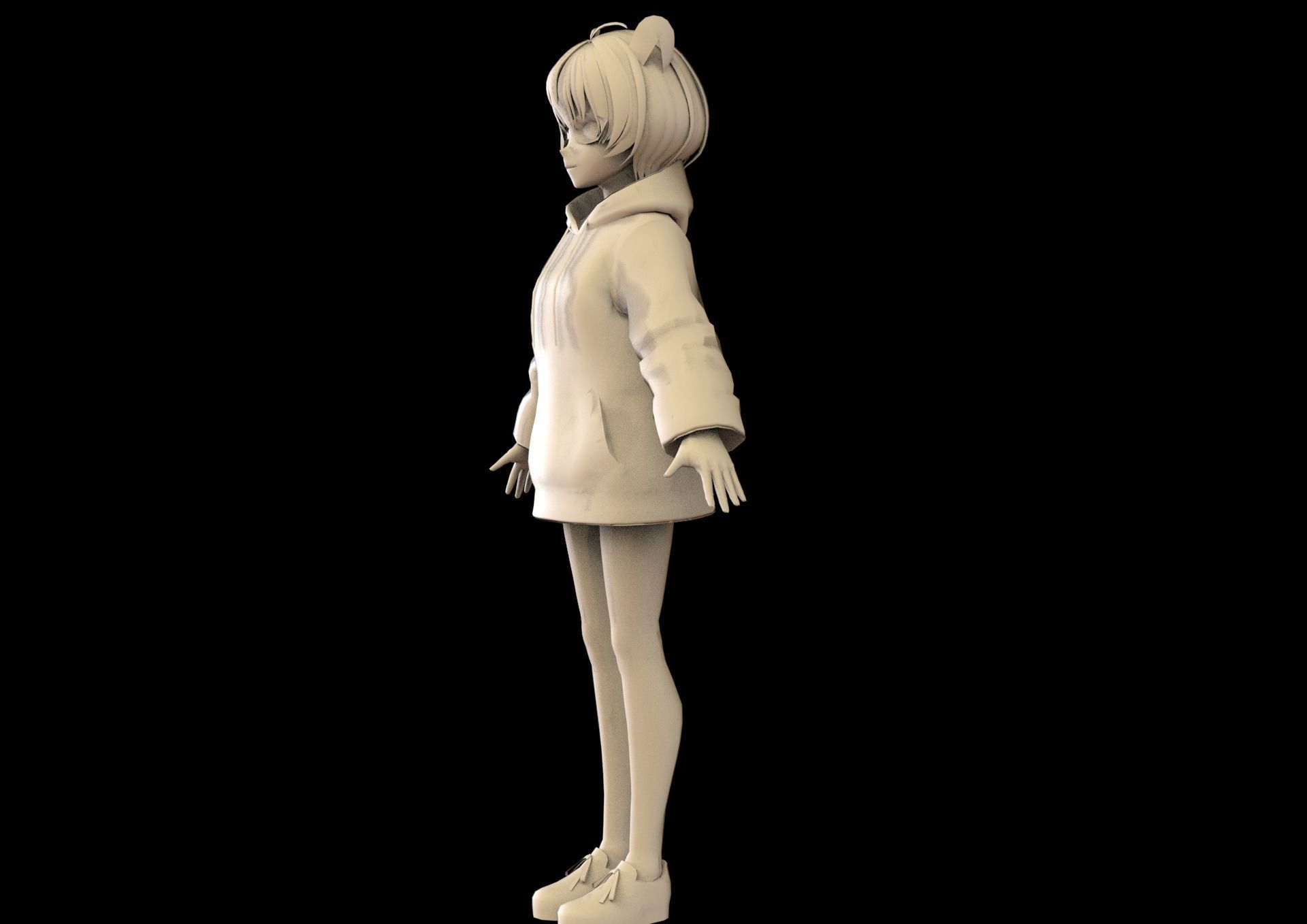 game ready Low Poly Anime Character 15 Low-poly 3D model_9