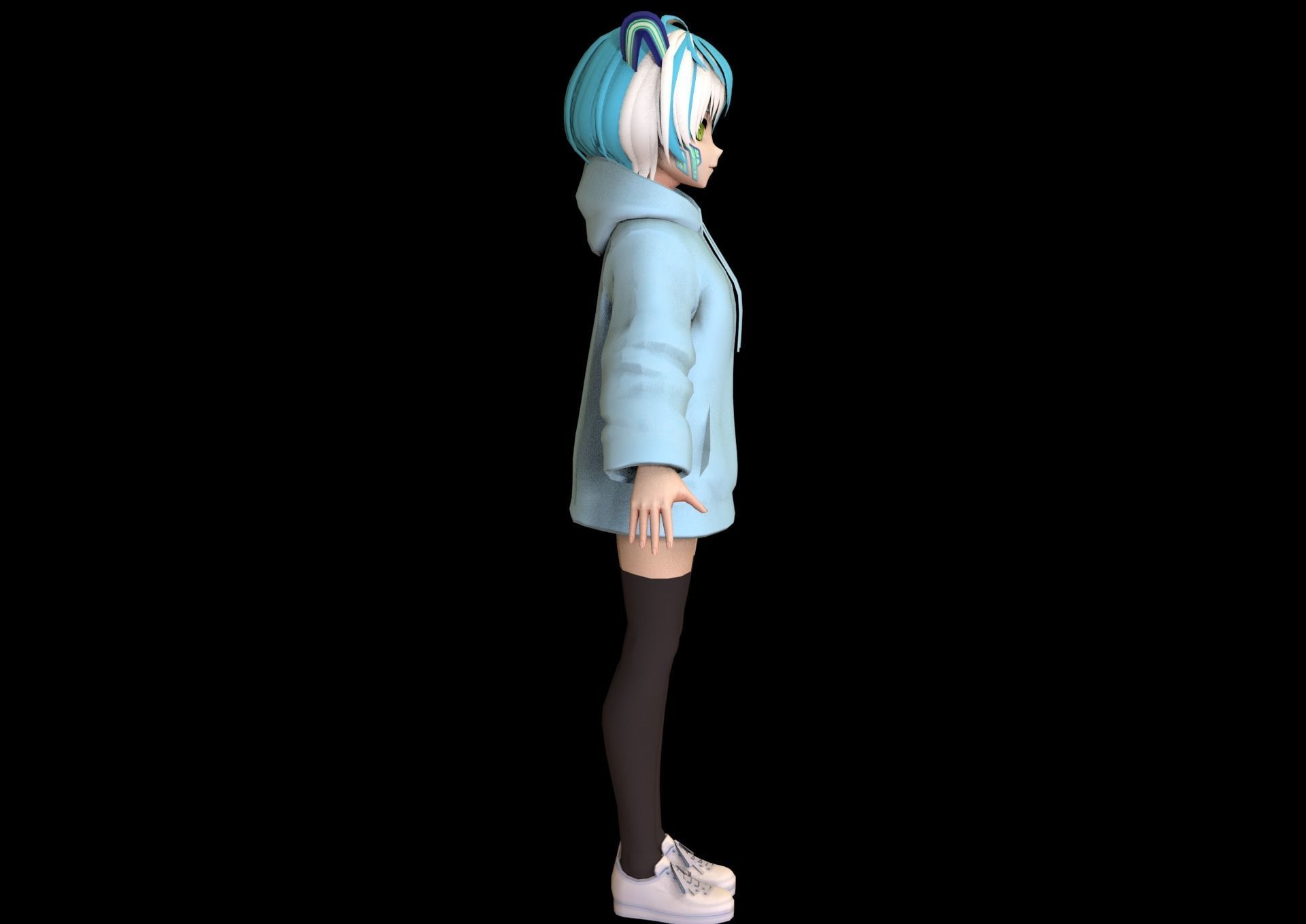 game ready Low Poly Anime Character 15 Low-poly 3D model_3