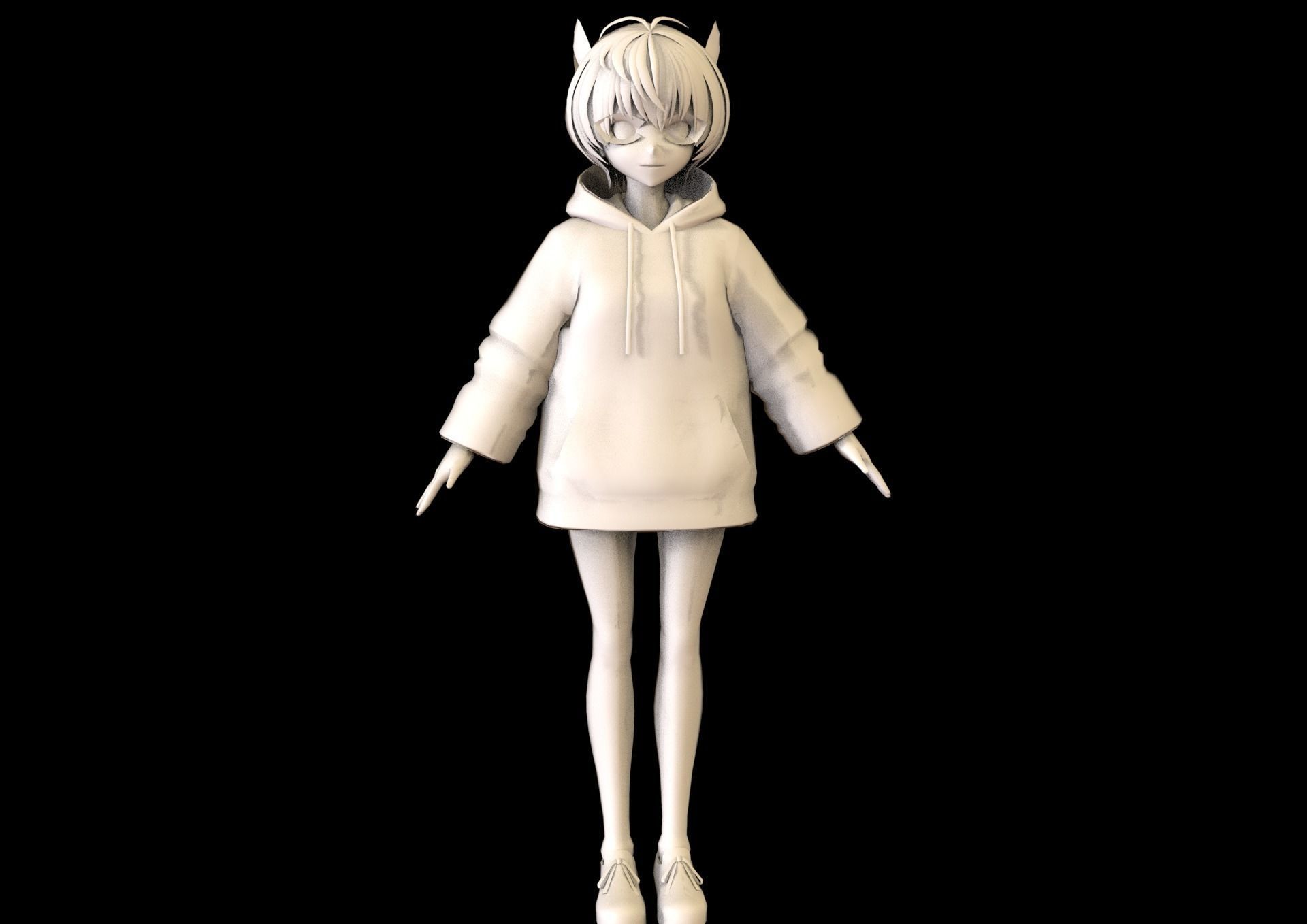 game ready Low Poly Anime Character 15 Low-poly 3D model_6