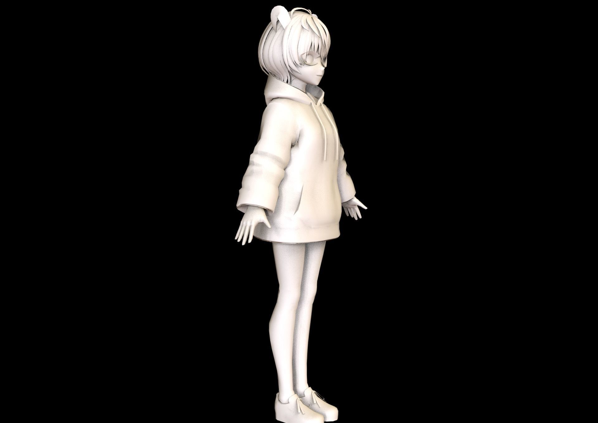 game ready Low Poly Anime Character 15 Low-poly 3D model_7