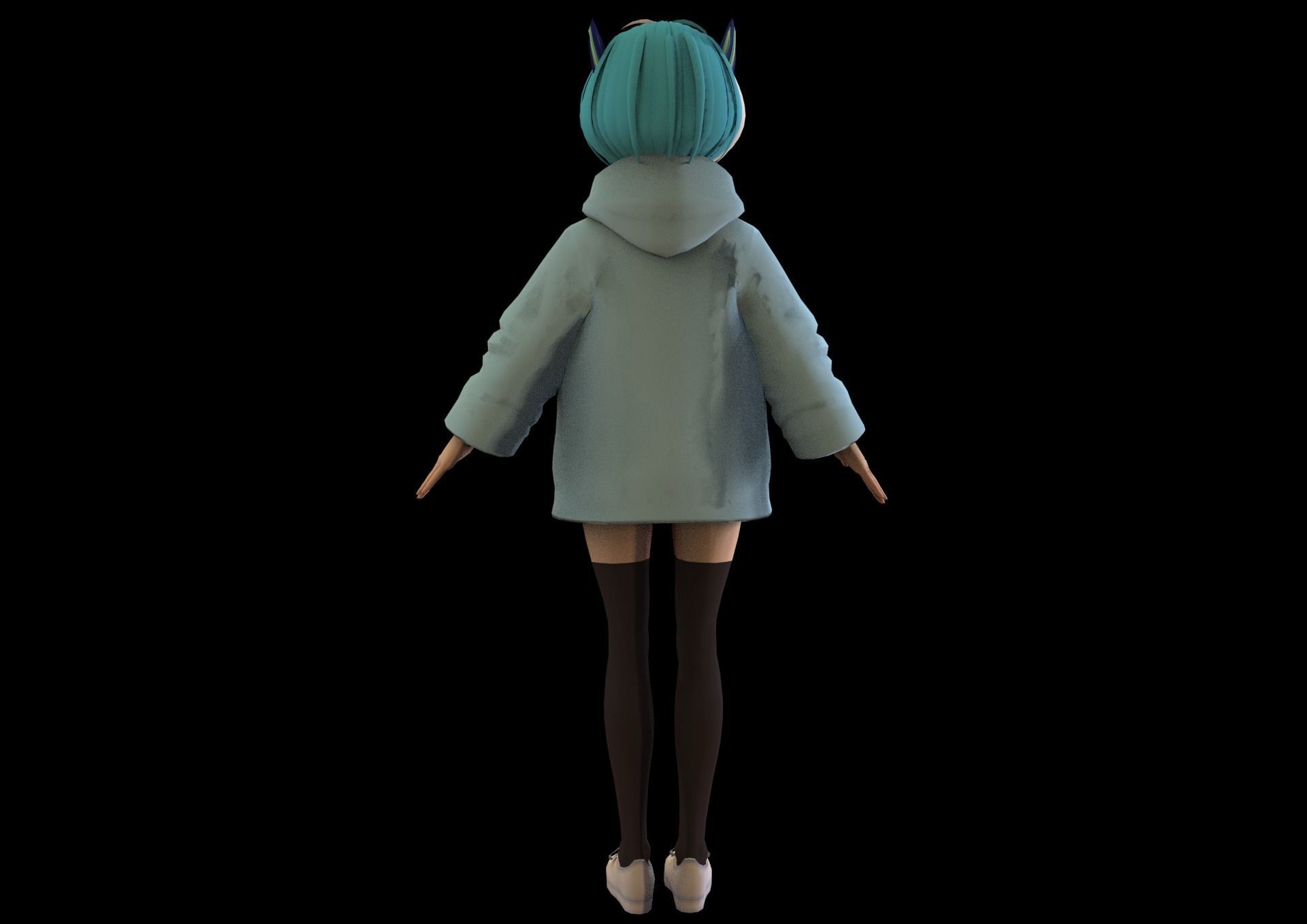 game ready Low Poly Anime Character 15 Low-poly 3D model_4